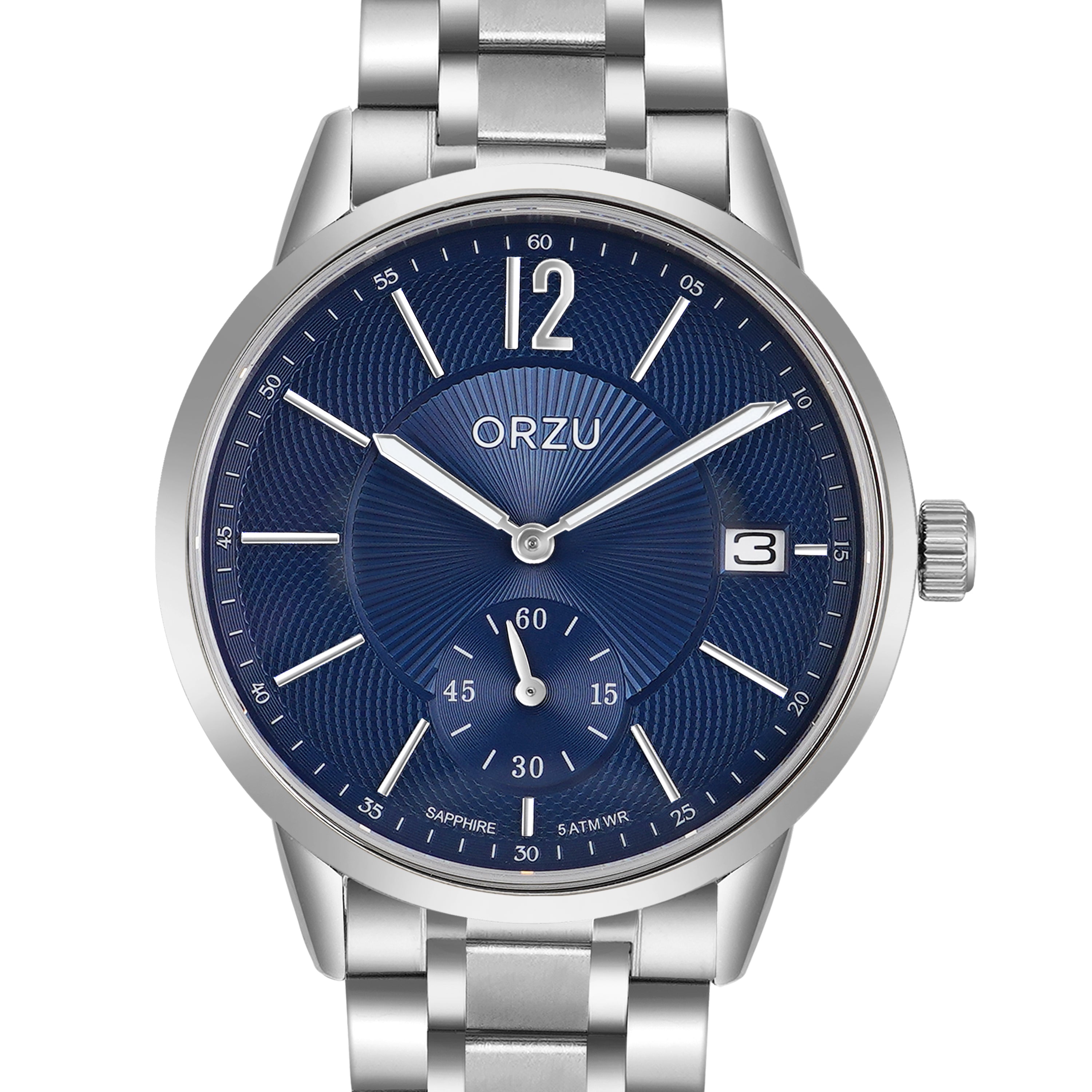ORZU Analog Off Set Blue Dial Men's Watch