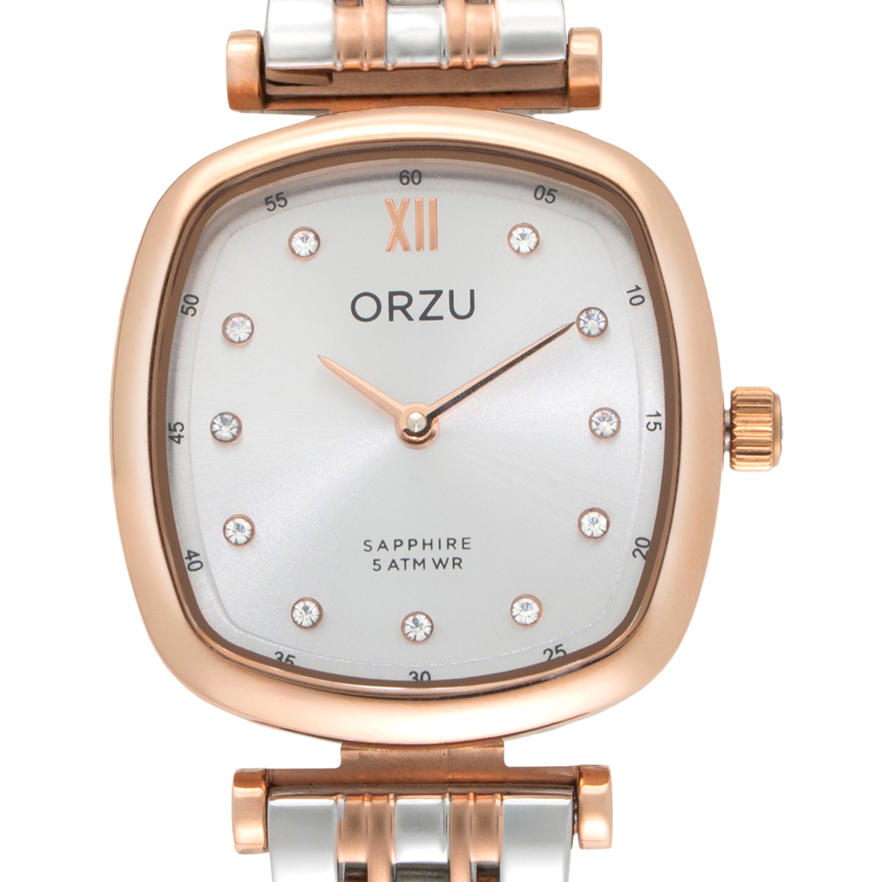 ORZU Analog Silver Dial Tonneau Women's Watch