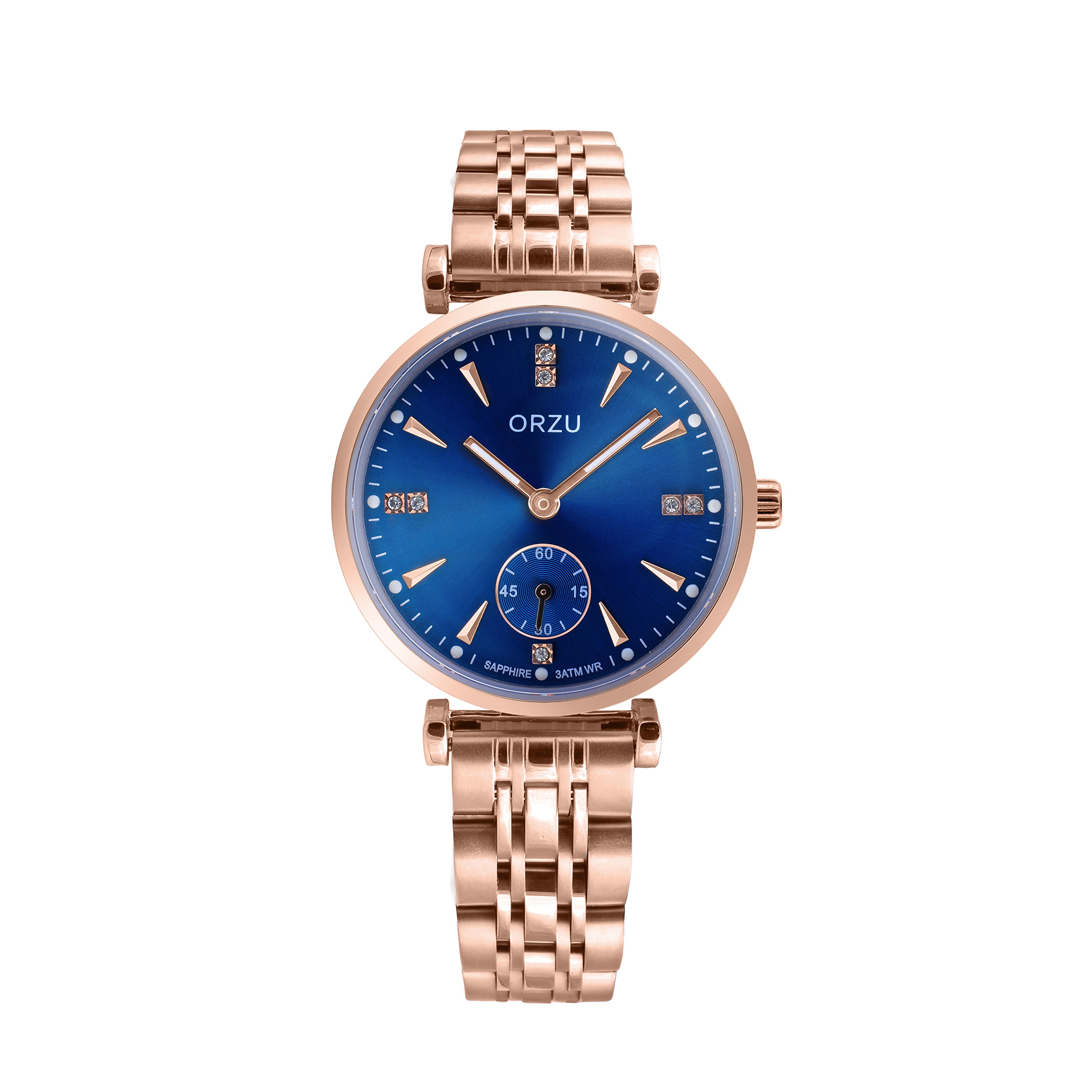 ORZU Analog Off Set Blue Dial Women's Watch