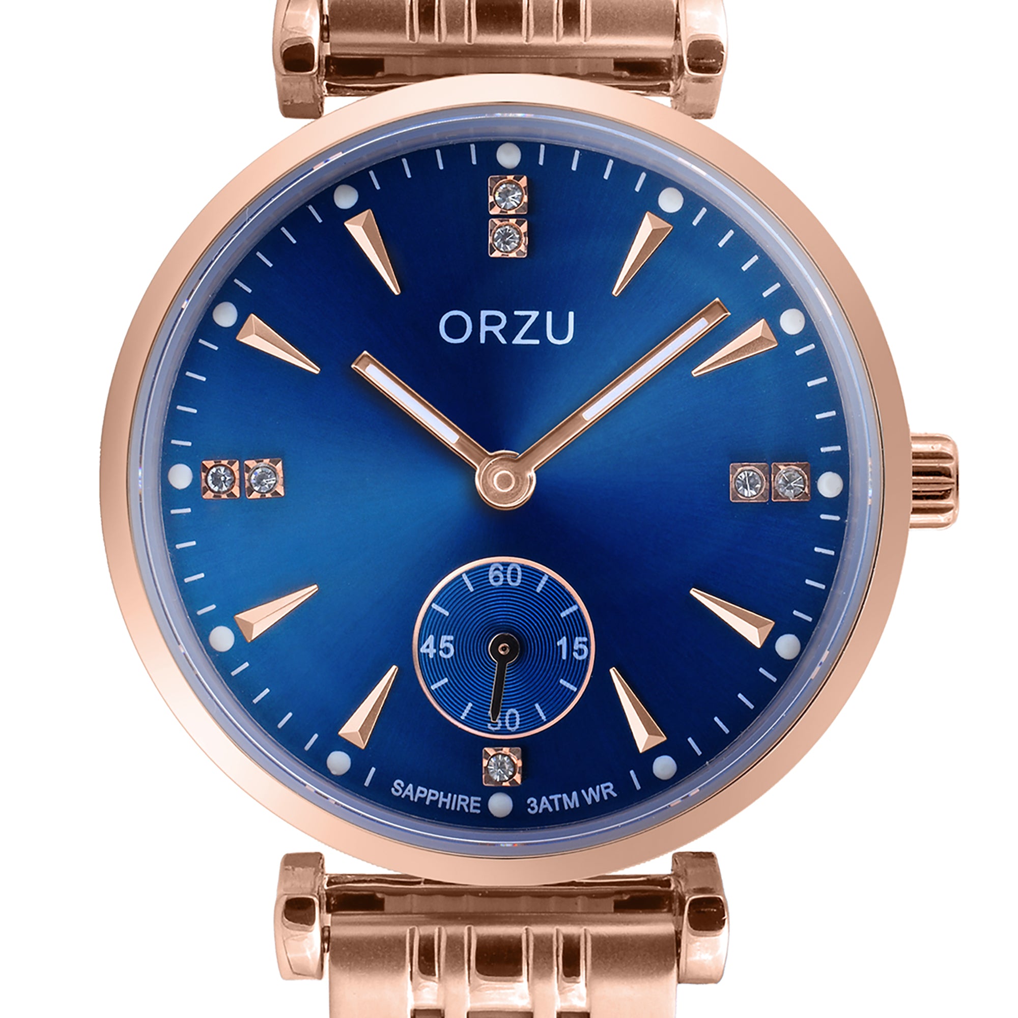 ORZU Analog Off Set Blue Dial Women's Watch