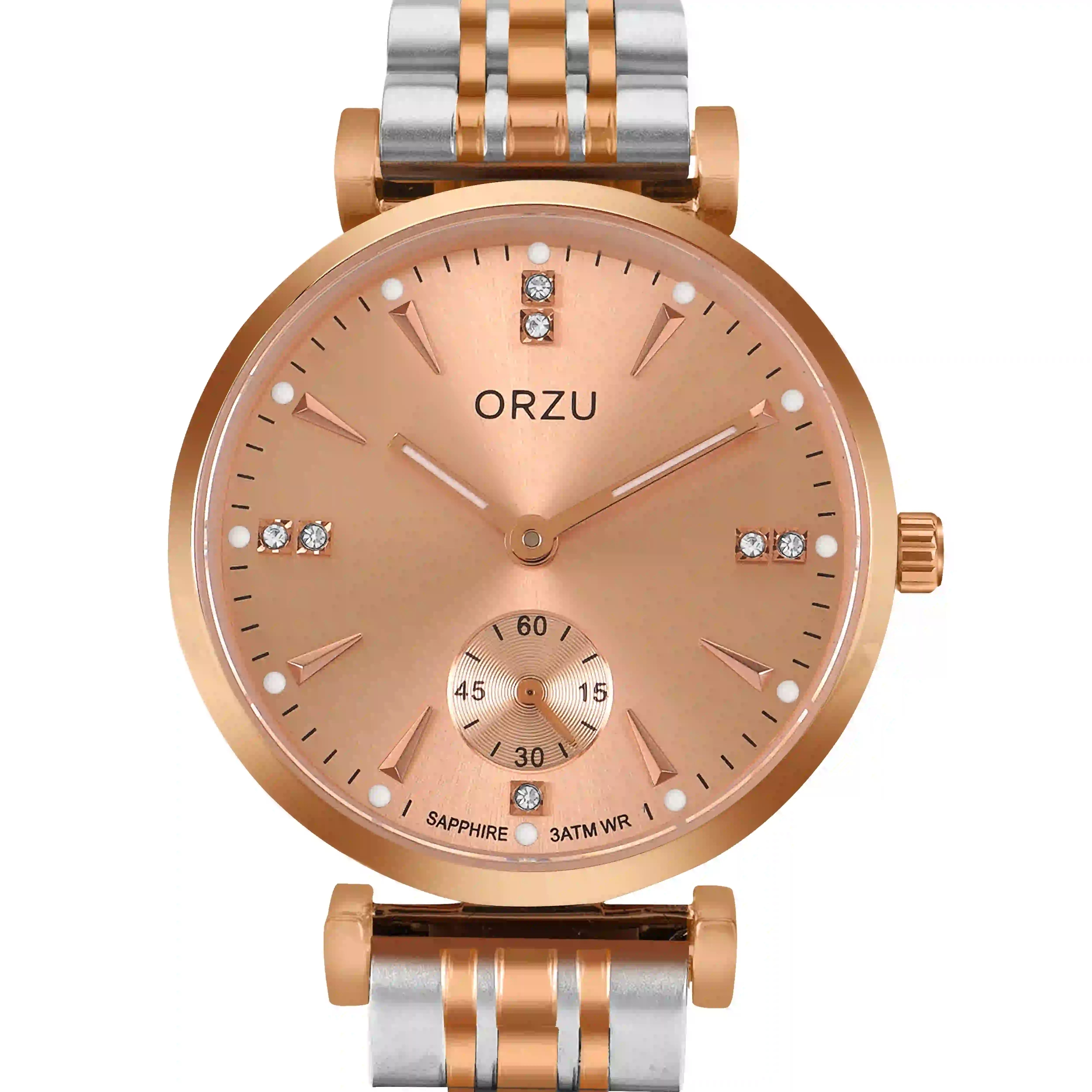 ORZU Analog Off Set Rose Gold Dial Women's Watch