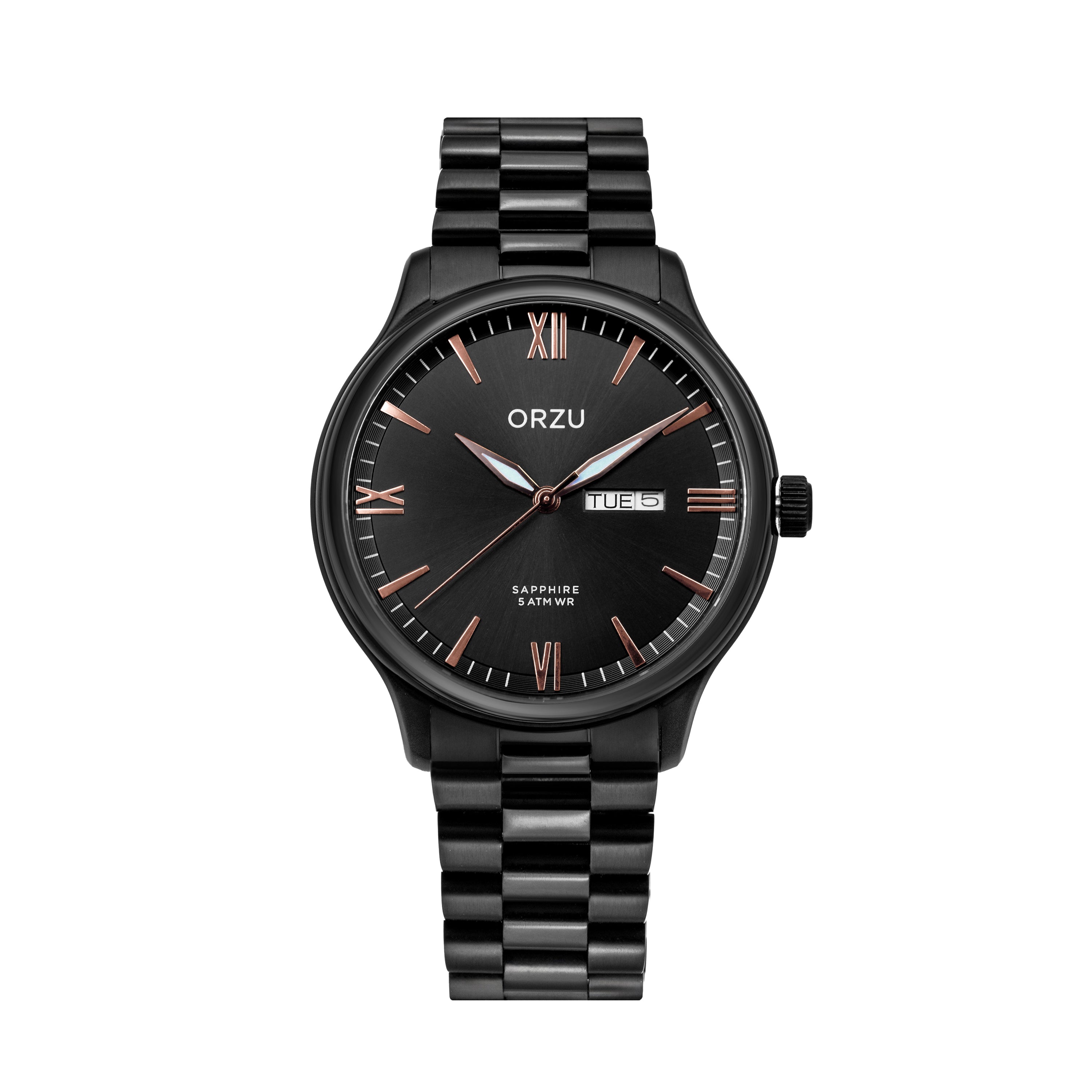 ORZU Analog Day Date Black Dial Men's Watch