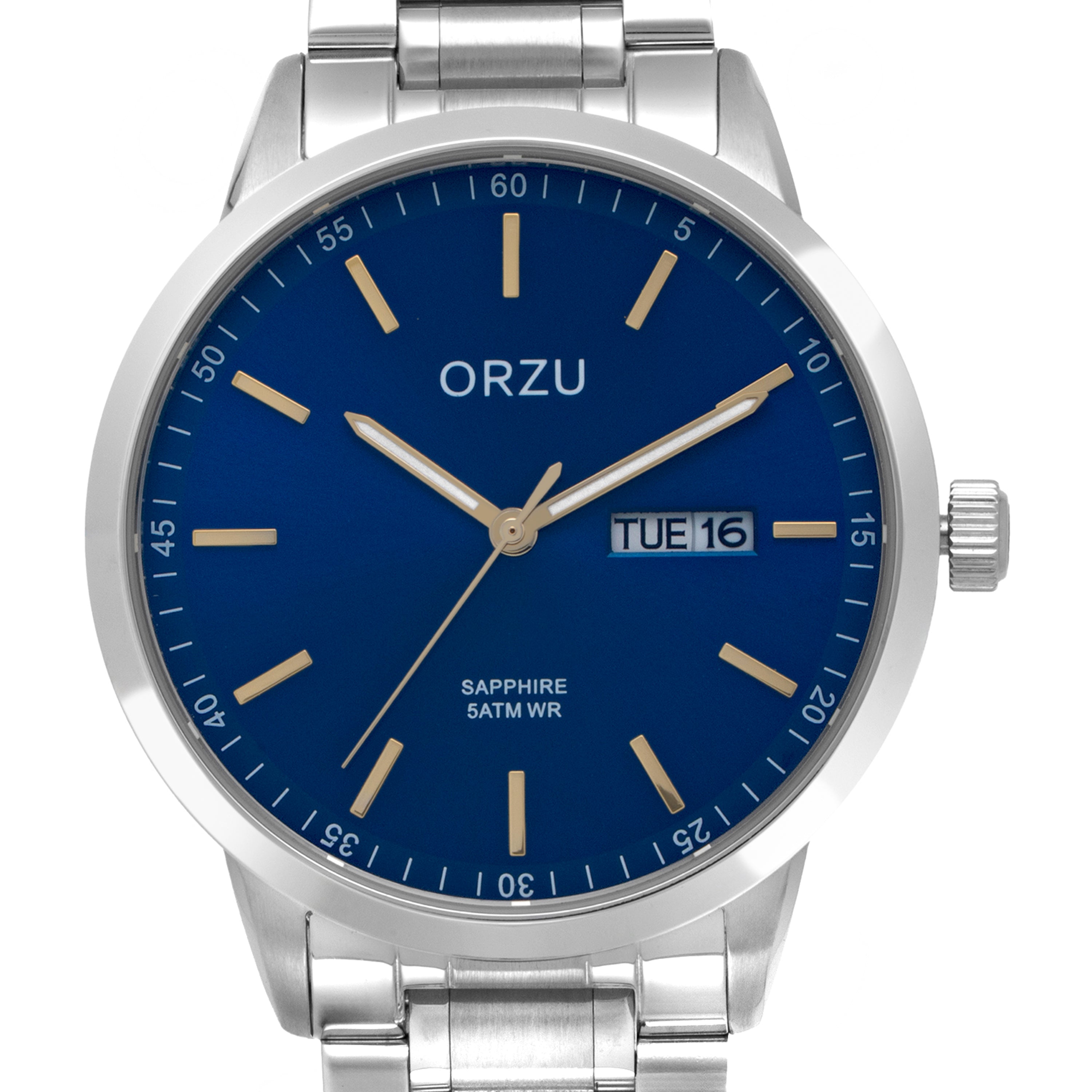 ORZU Analog Day Date Blue Dial Men's Watch