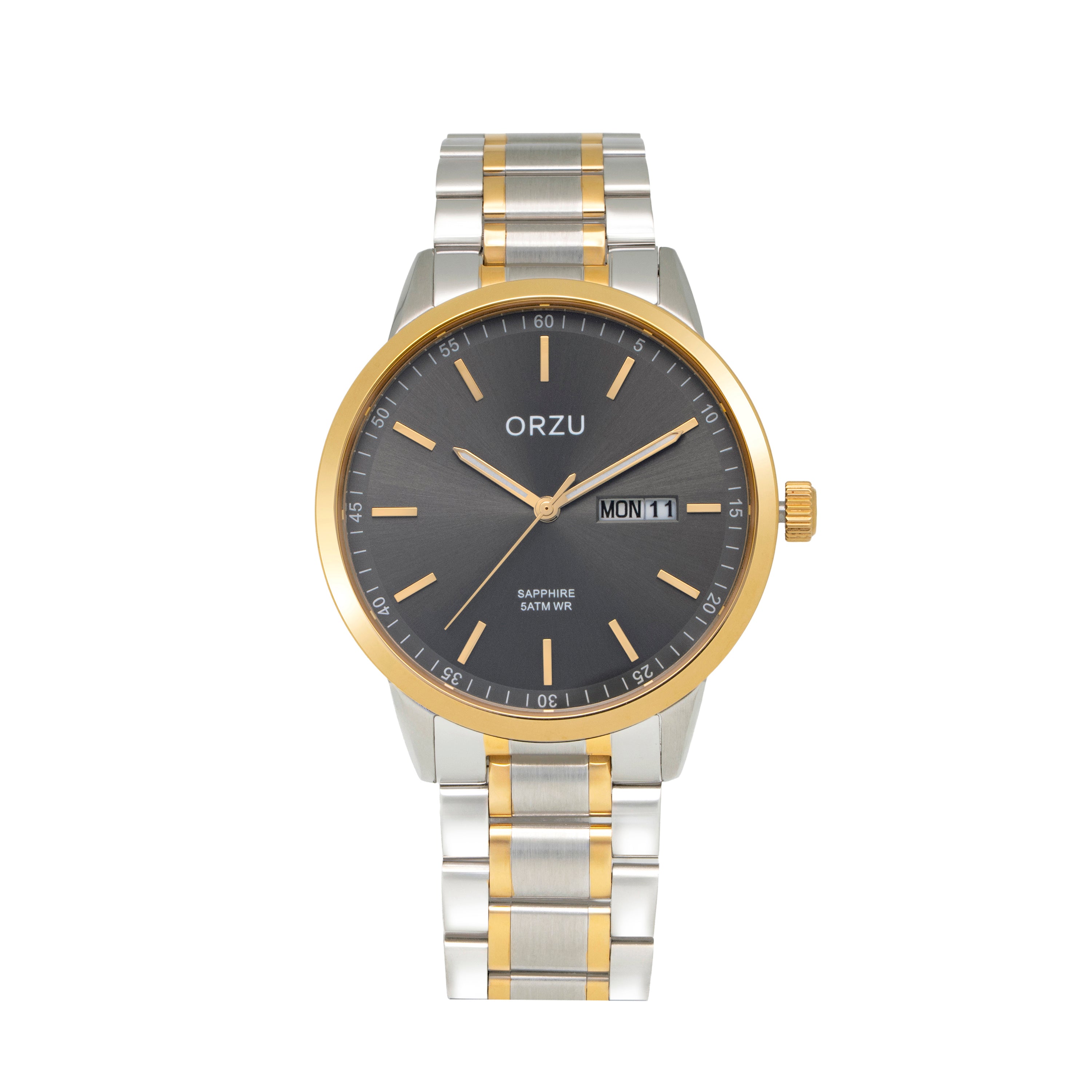 ORZU Analog Day Date Black Dial Men's Watch