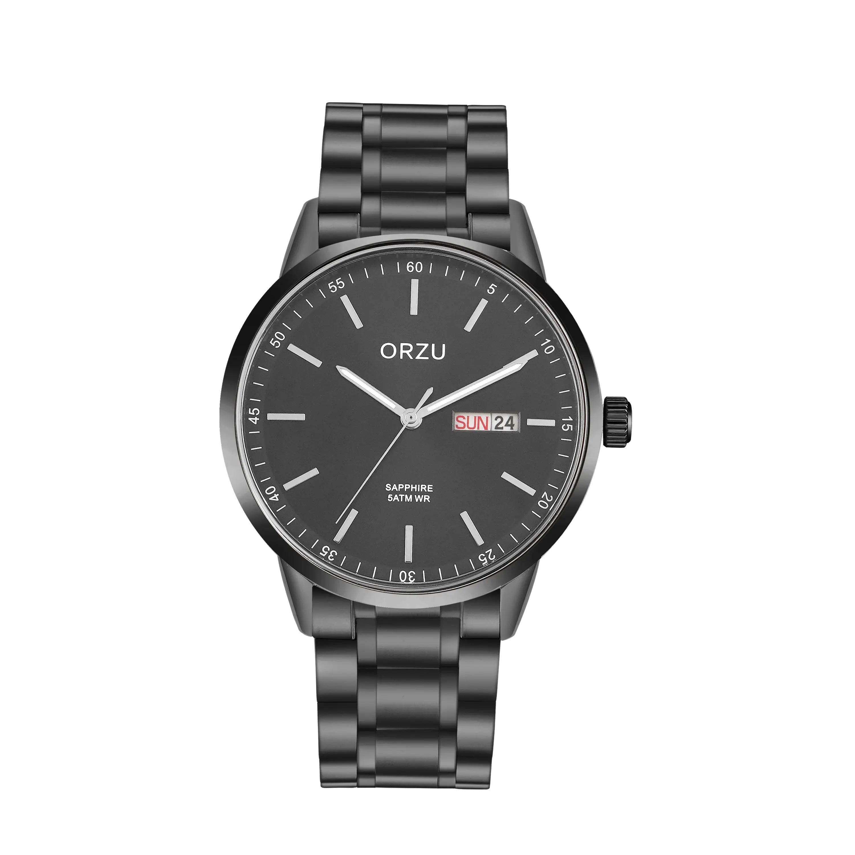 ORZU Analog Day Date Black Dial Men's Watch