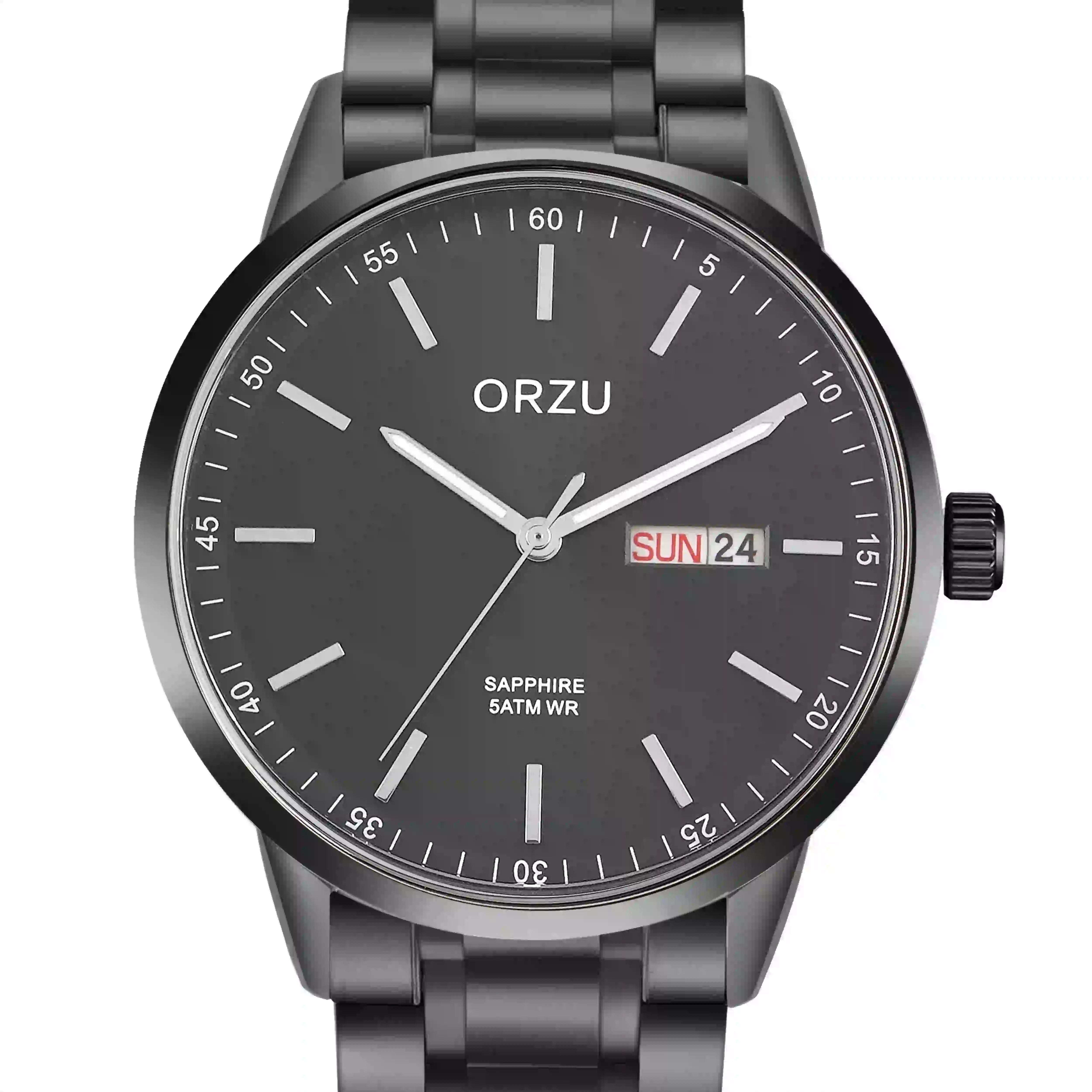 ORZU Analog Day Date Black Dial Men's Watch