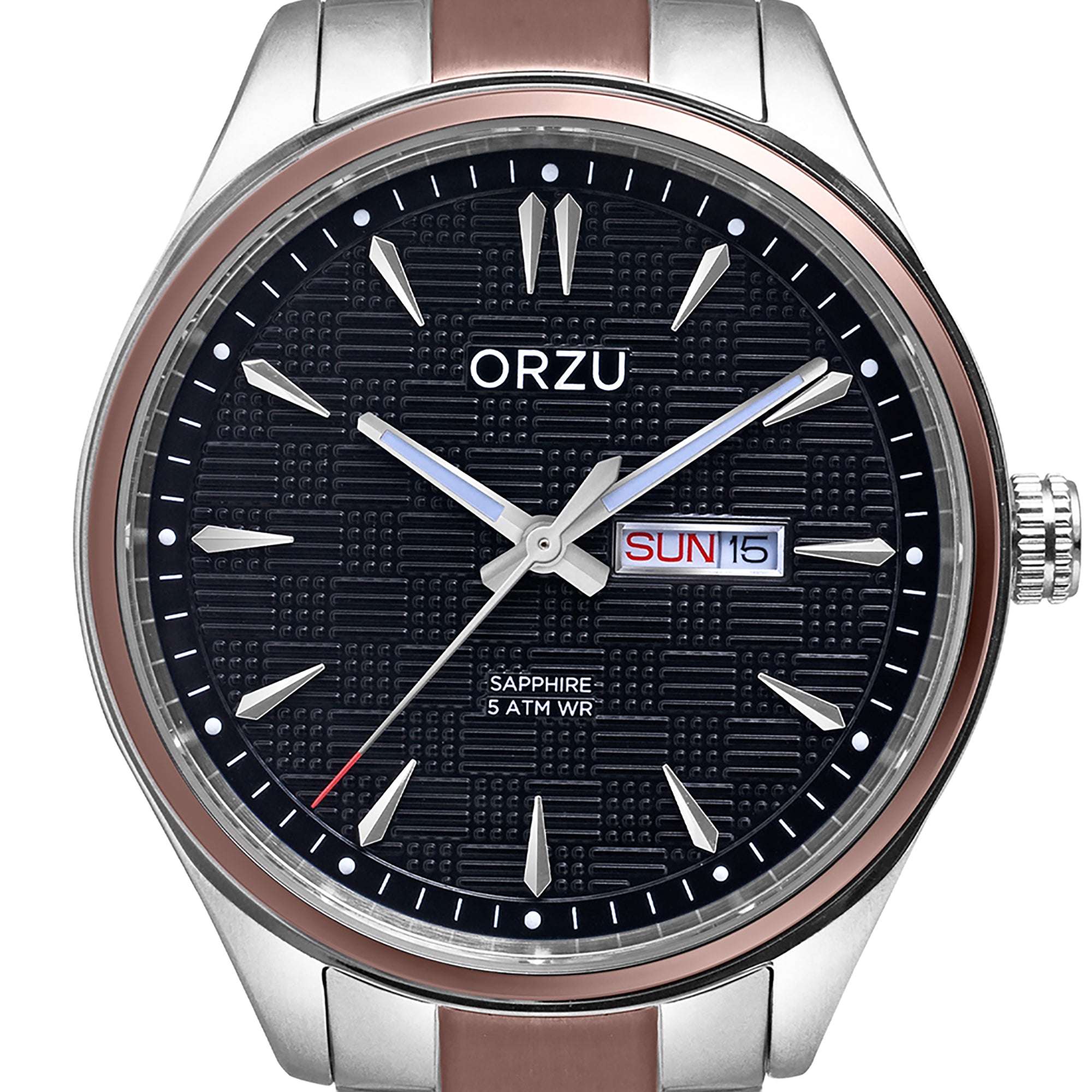 ORZU Analog Day Date Black Dial Men's Watch
