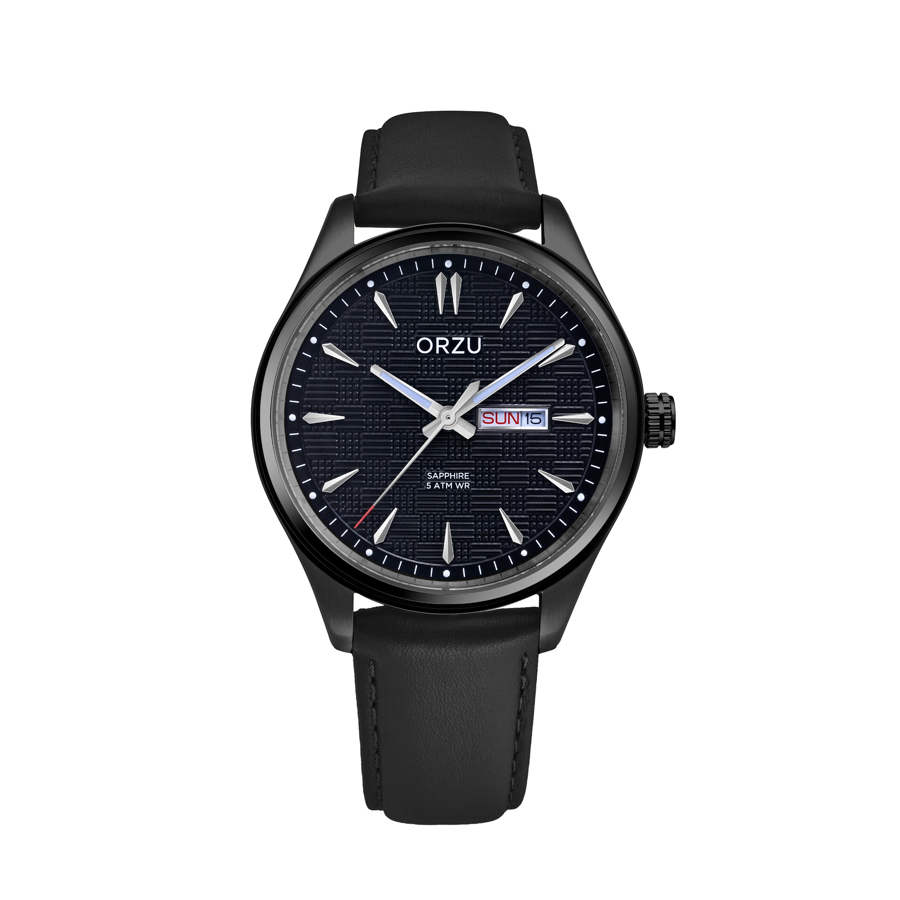 ORZU Analog Day Date Black Dial Men's Watch