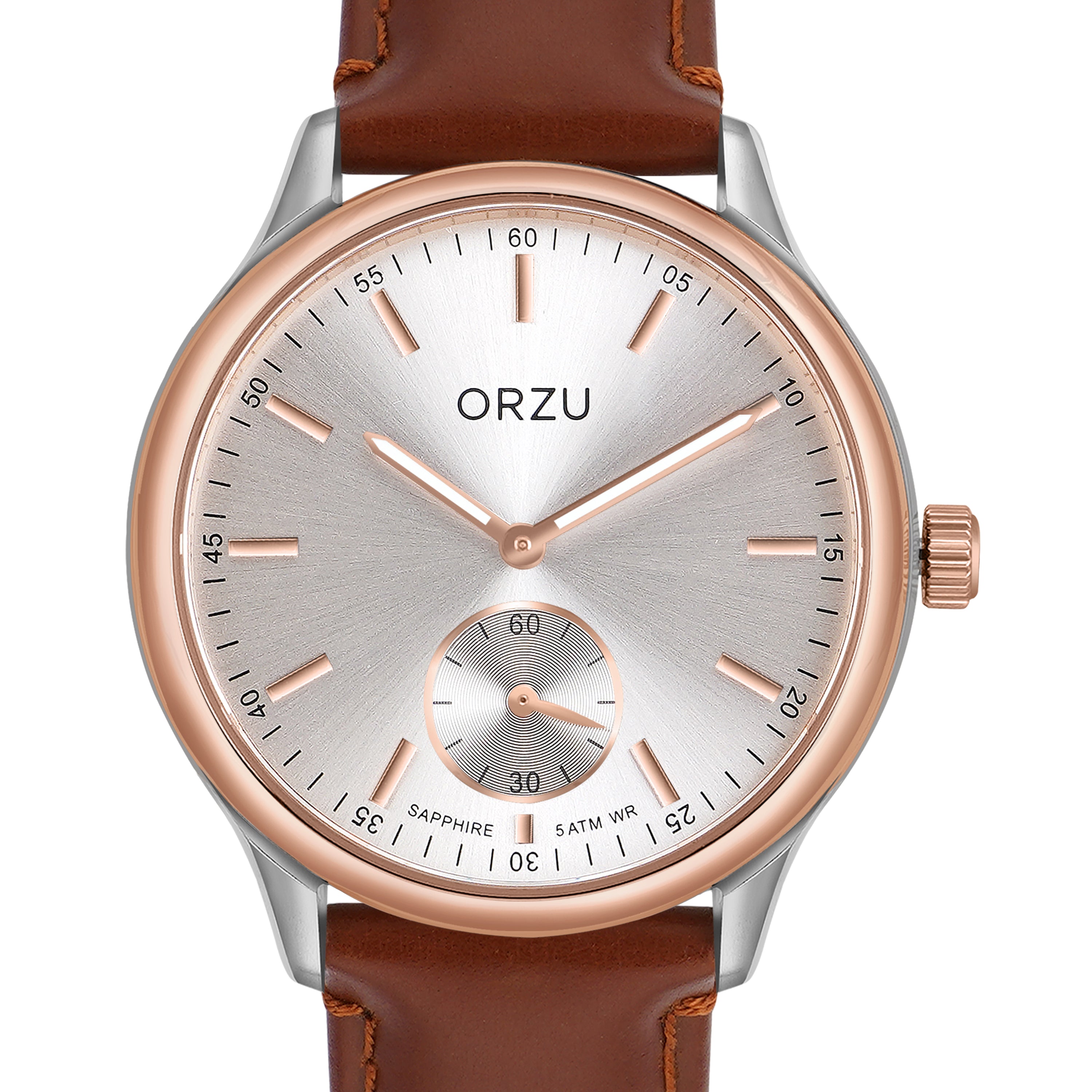 ORZU Analog Off Set Silver Dial Men's Watch