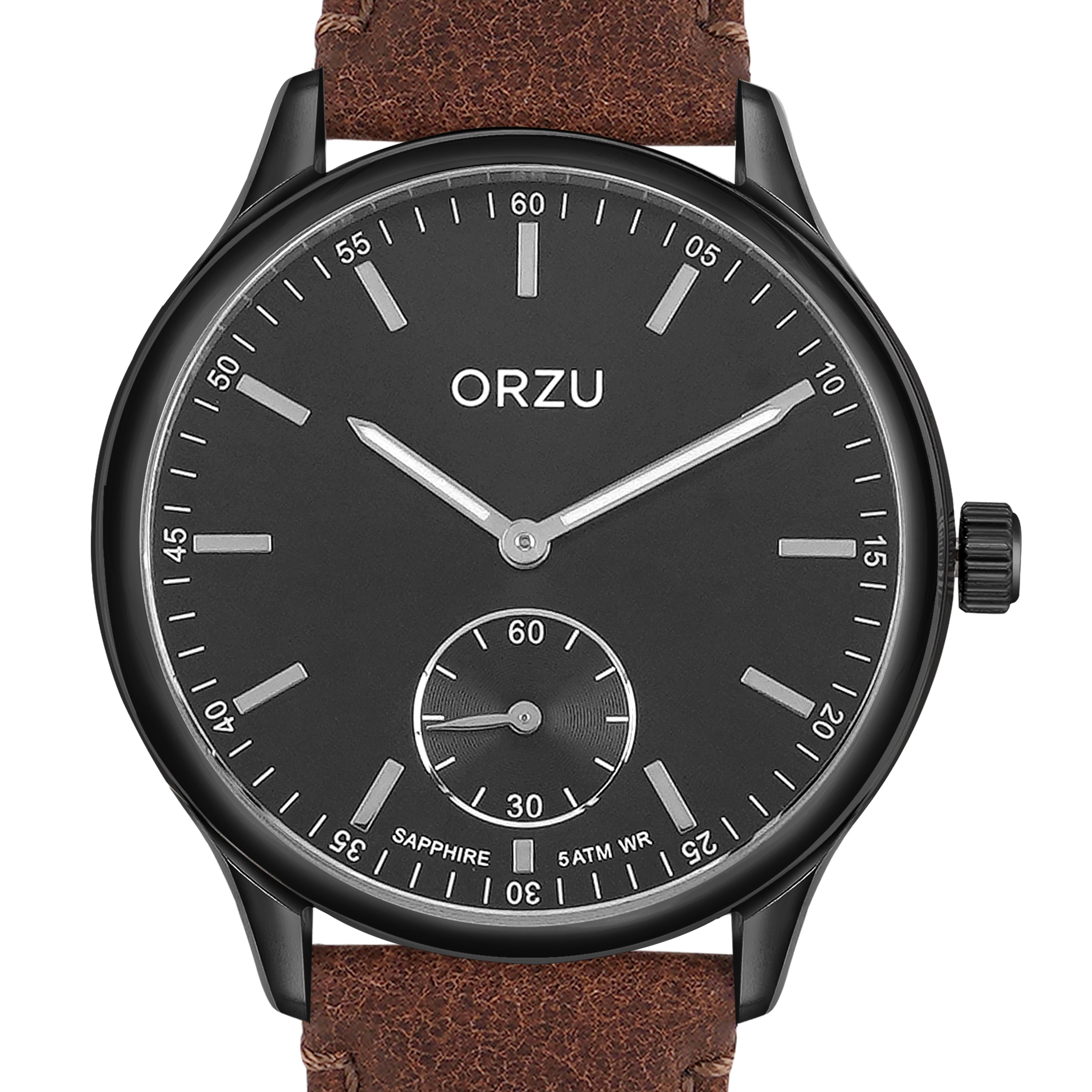 ORZU Analog Off Set Black Dial Men's Watch