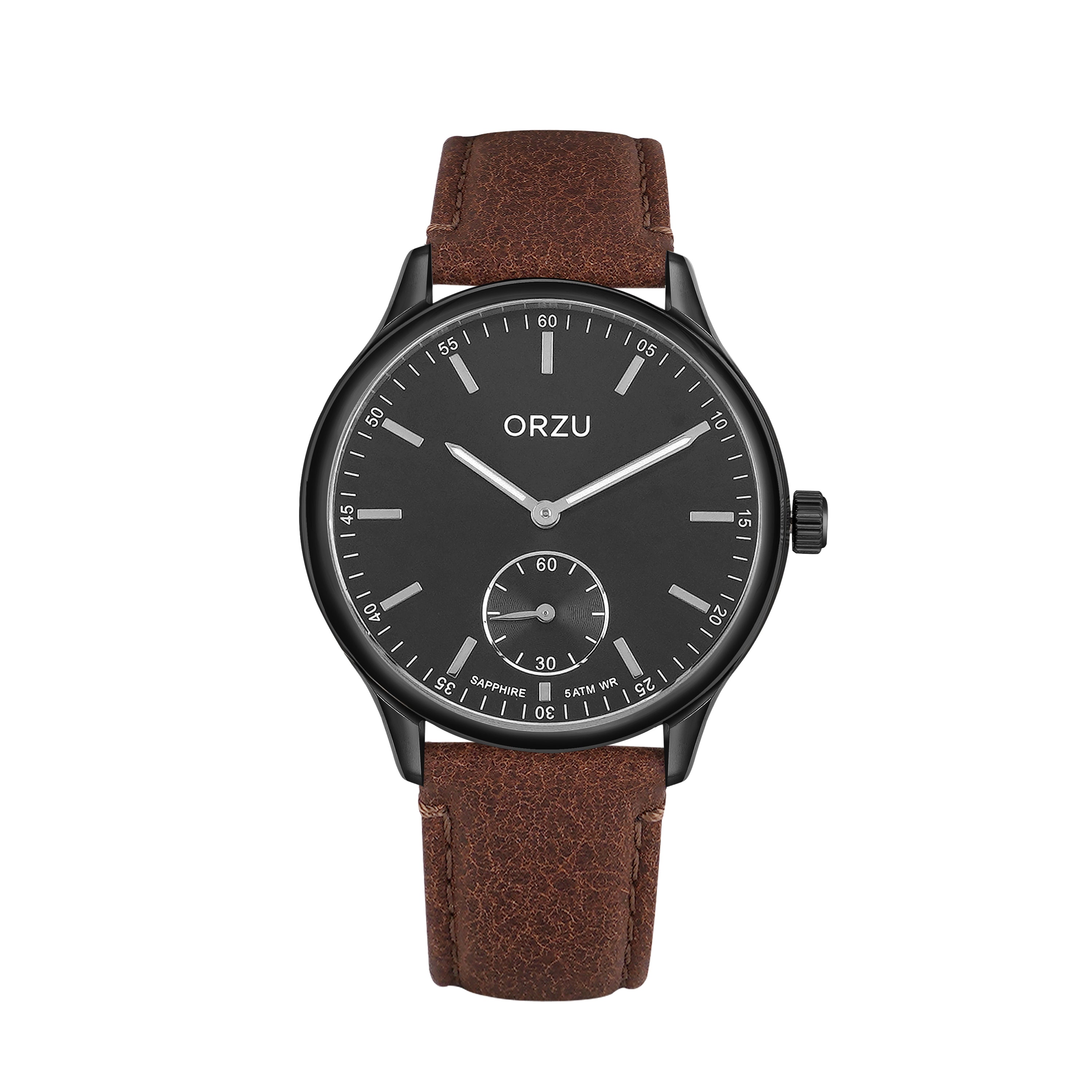 ORZU Analog Off Set Black Dial Men's Watch