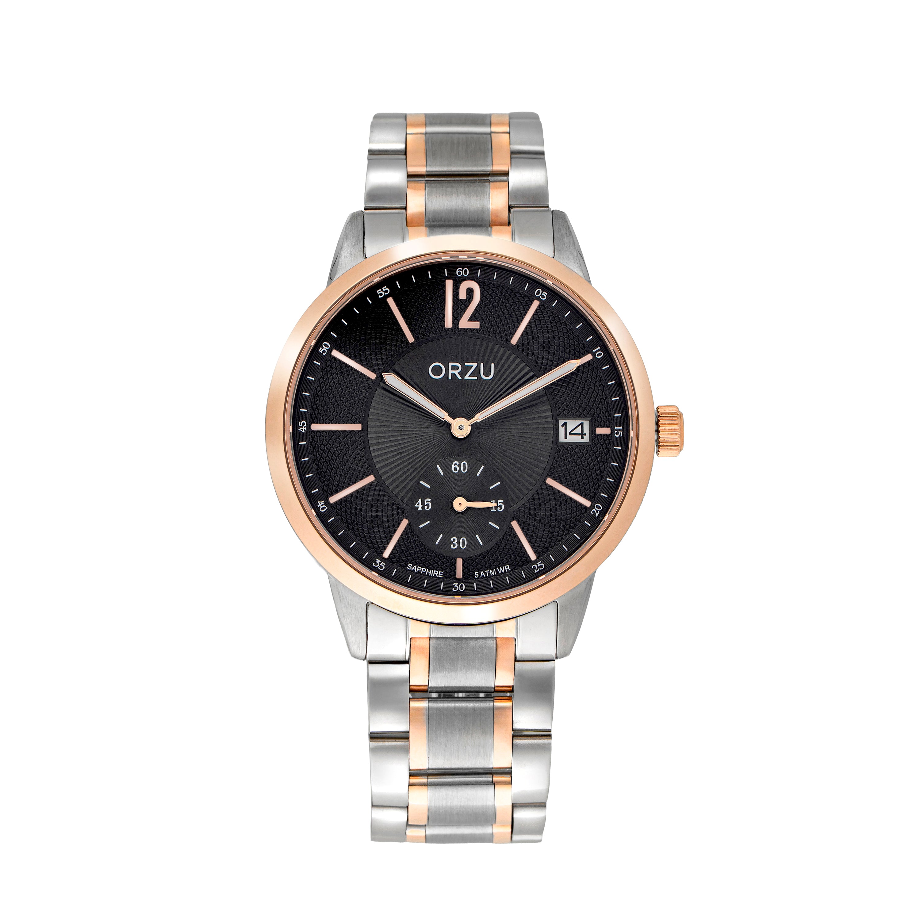 ORZU Analog Off Set Black Dial Men's Watch