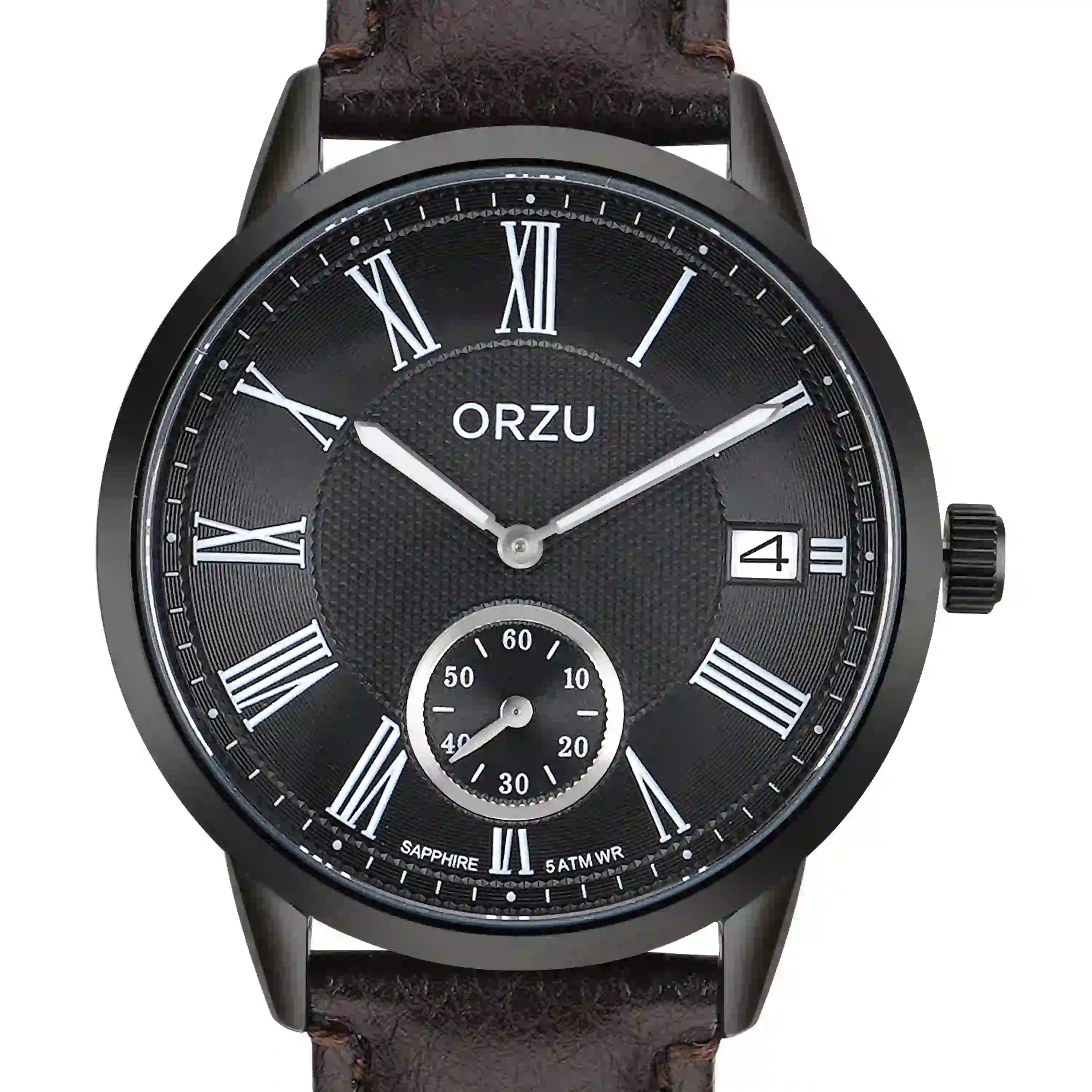 ORZU Analog Off Set Black Dial Men's Watch