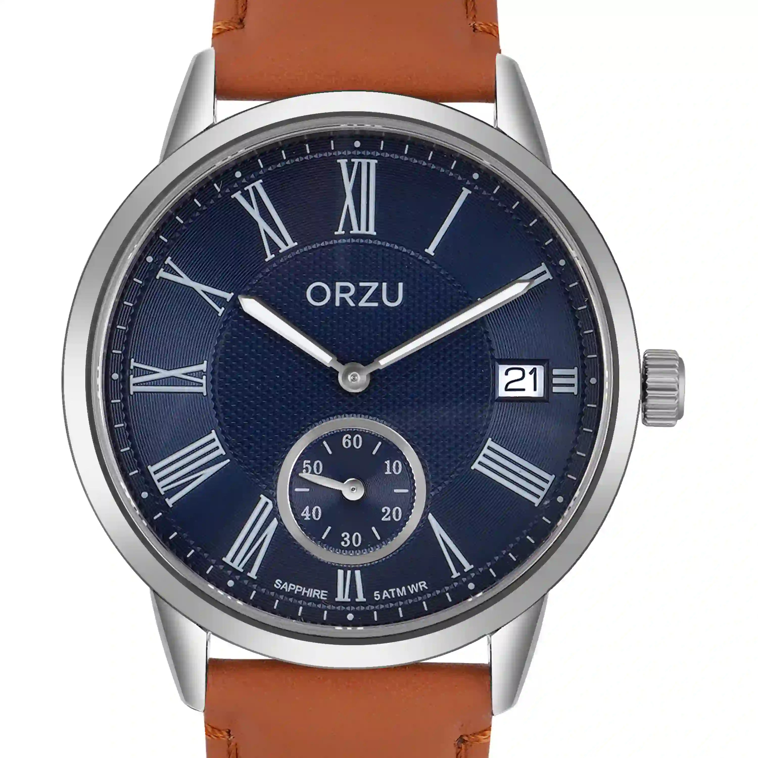 ORZU Analog Off Set Blue Dial Men's Watch