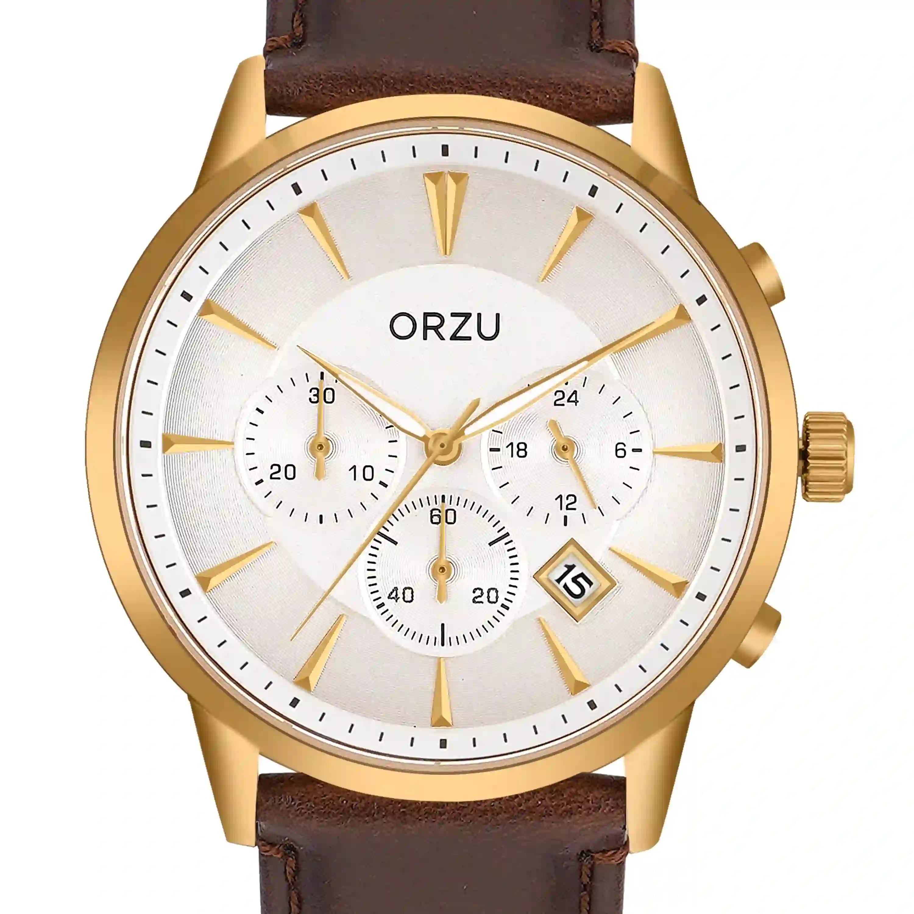 ORZU Chronograph White Dial Men's Watch