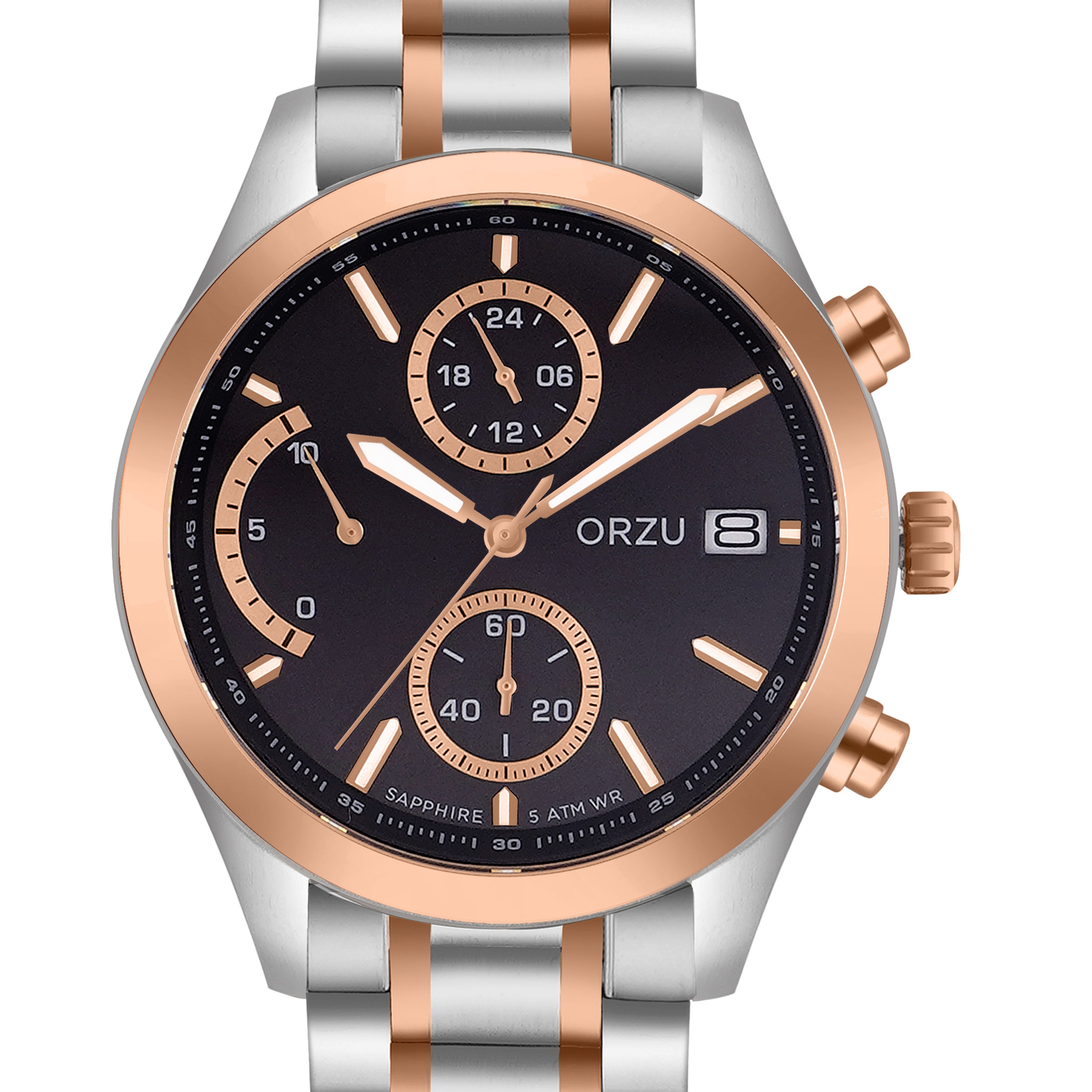 ORZU Chronograph Black Dial Men's Watch