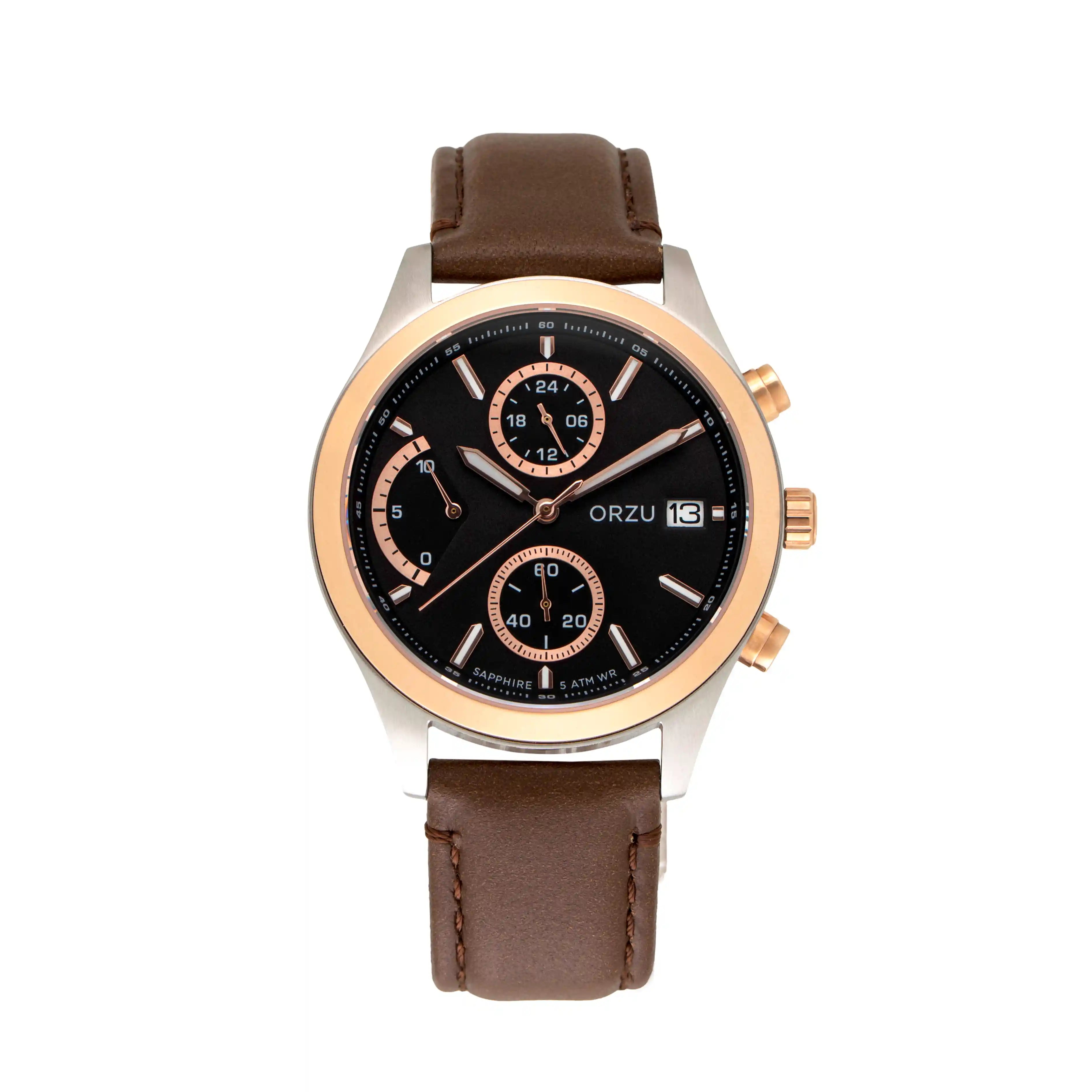 ORZU Chronograph Black Dial Men's Watch