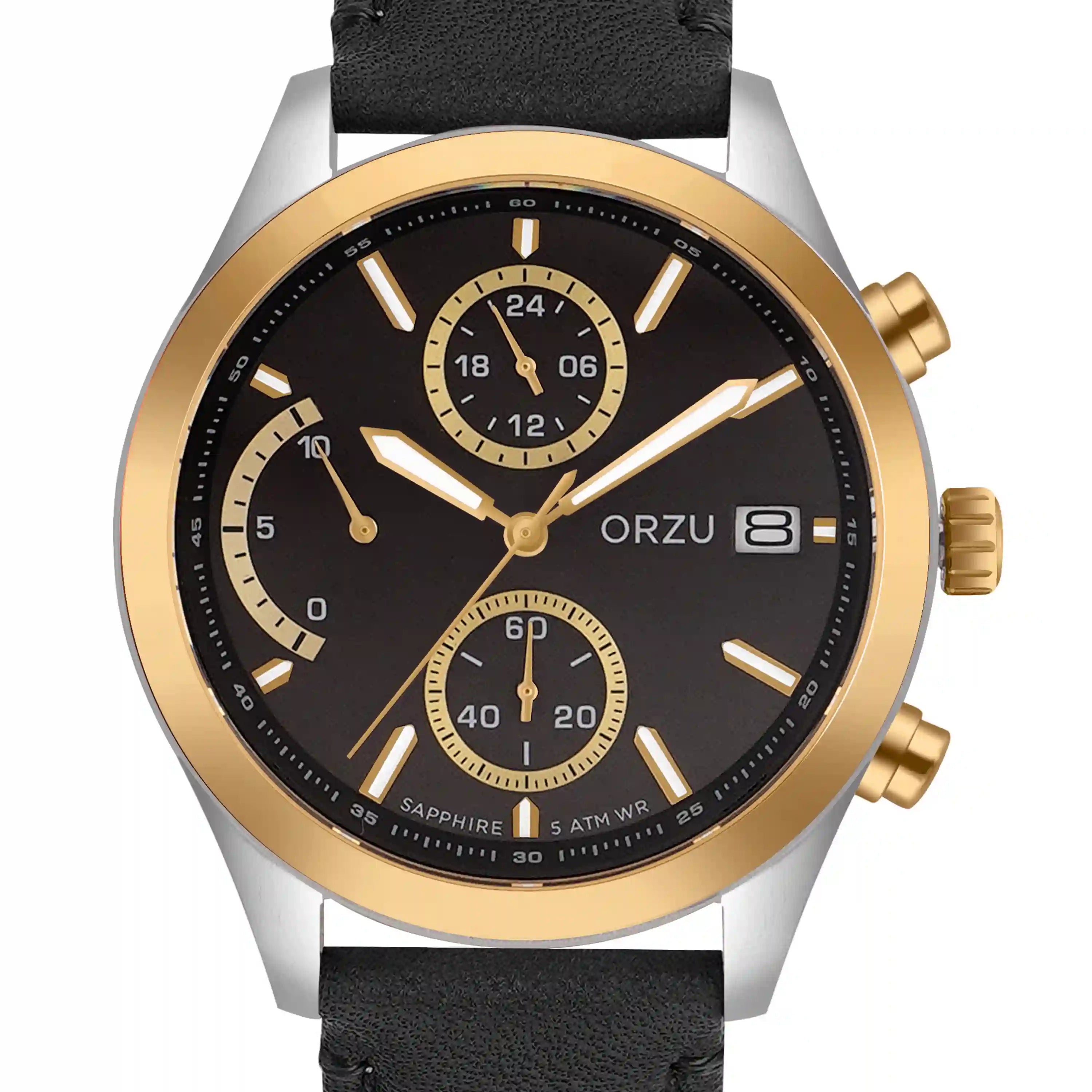 ORZU Chronograph Black Dial Men's Watch