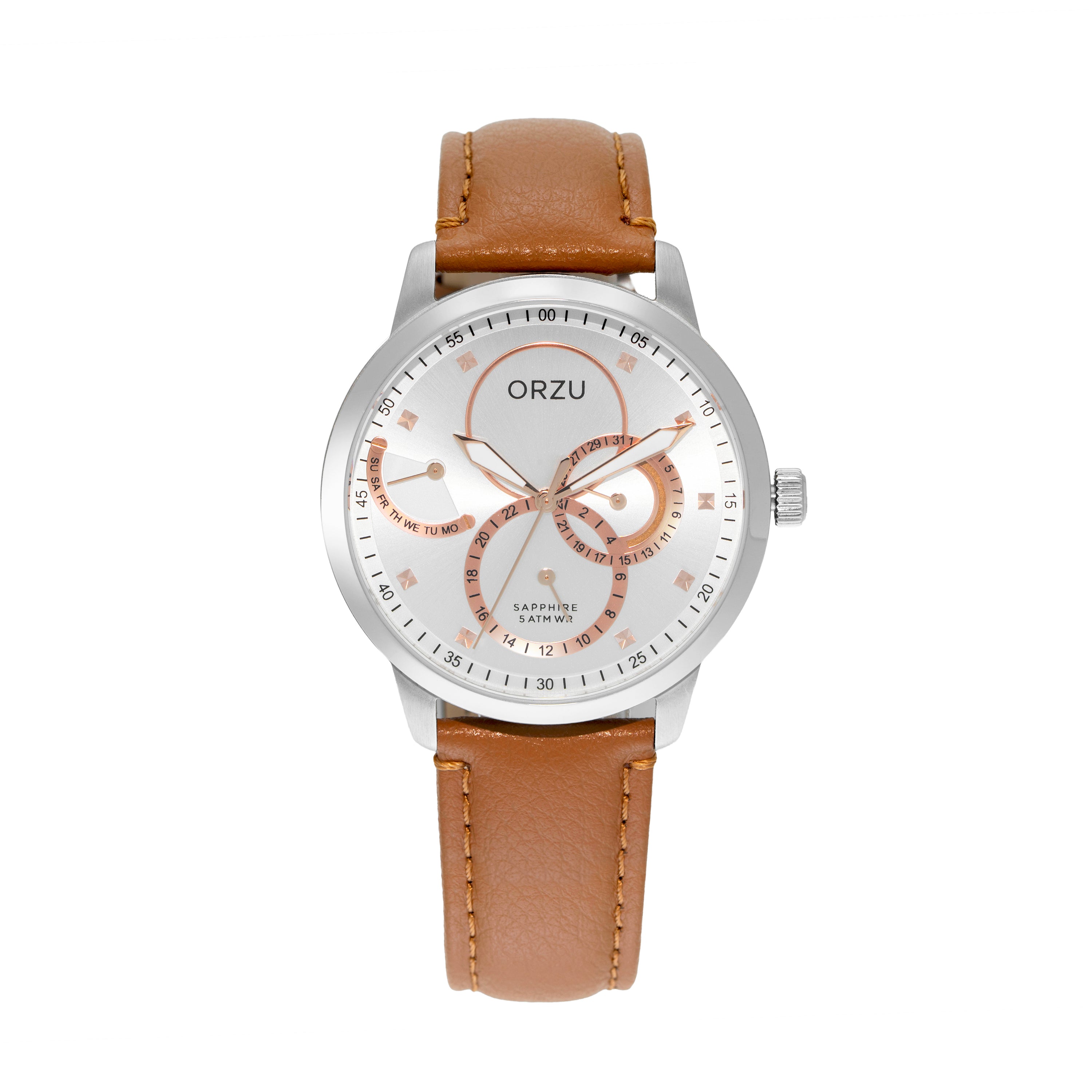 ORZU Multifunction Silver Dial Men's Watch