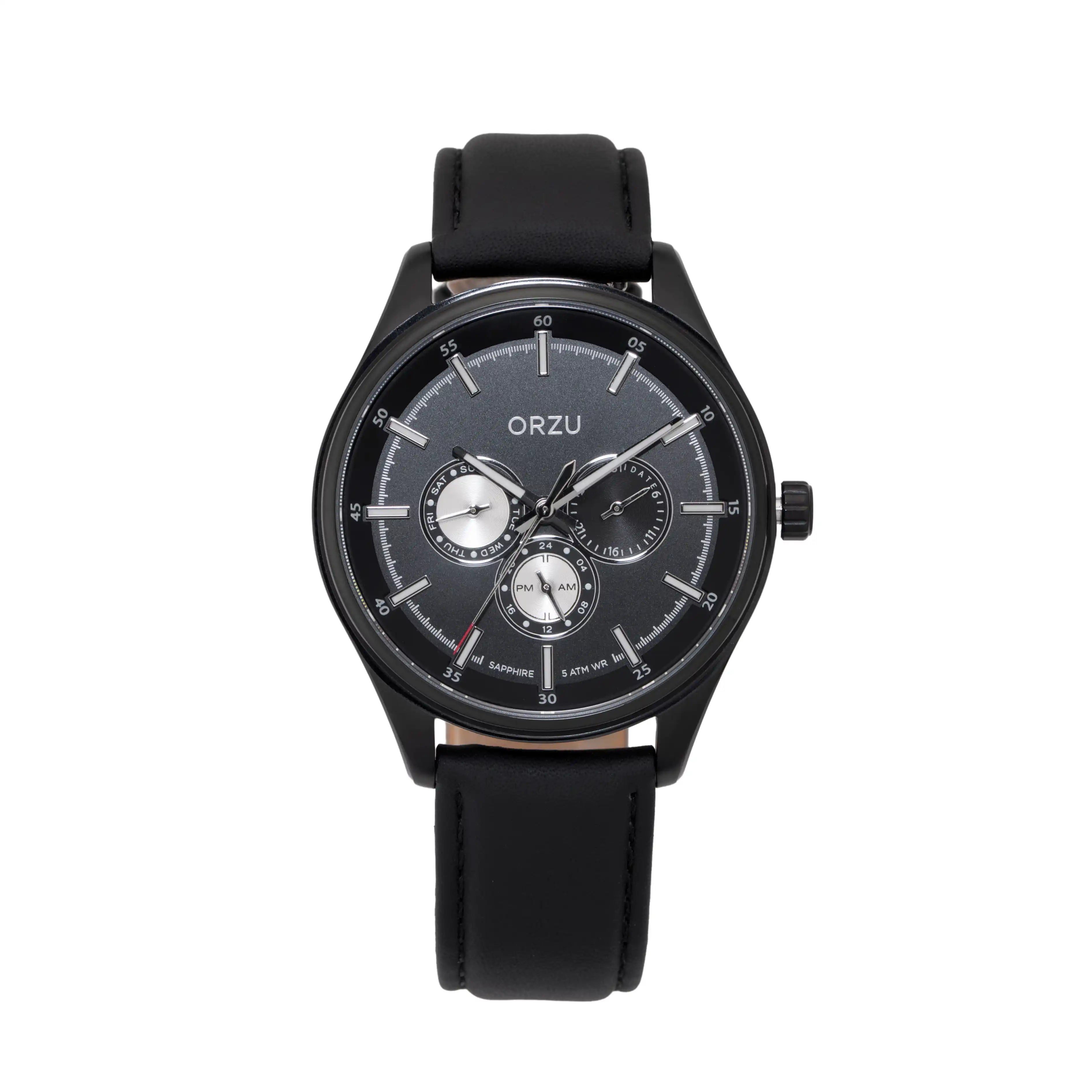 ORZU Multifunction Black Dial Men's Watch