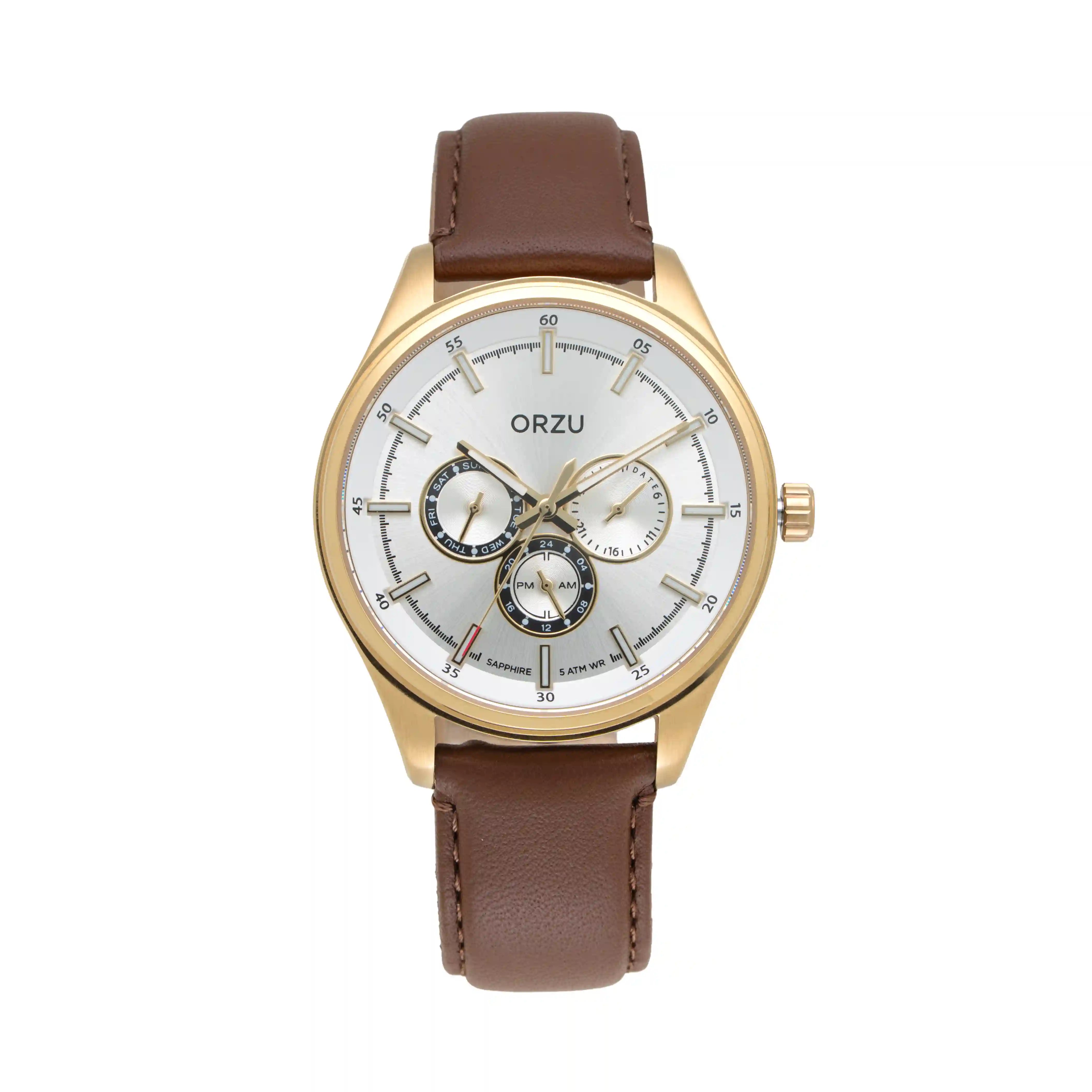 ORZU Multifunction White Dial Men's Watch