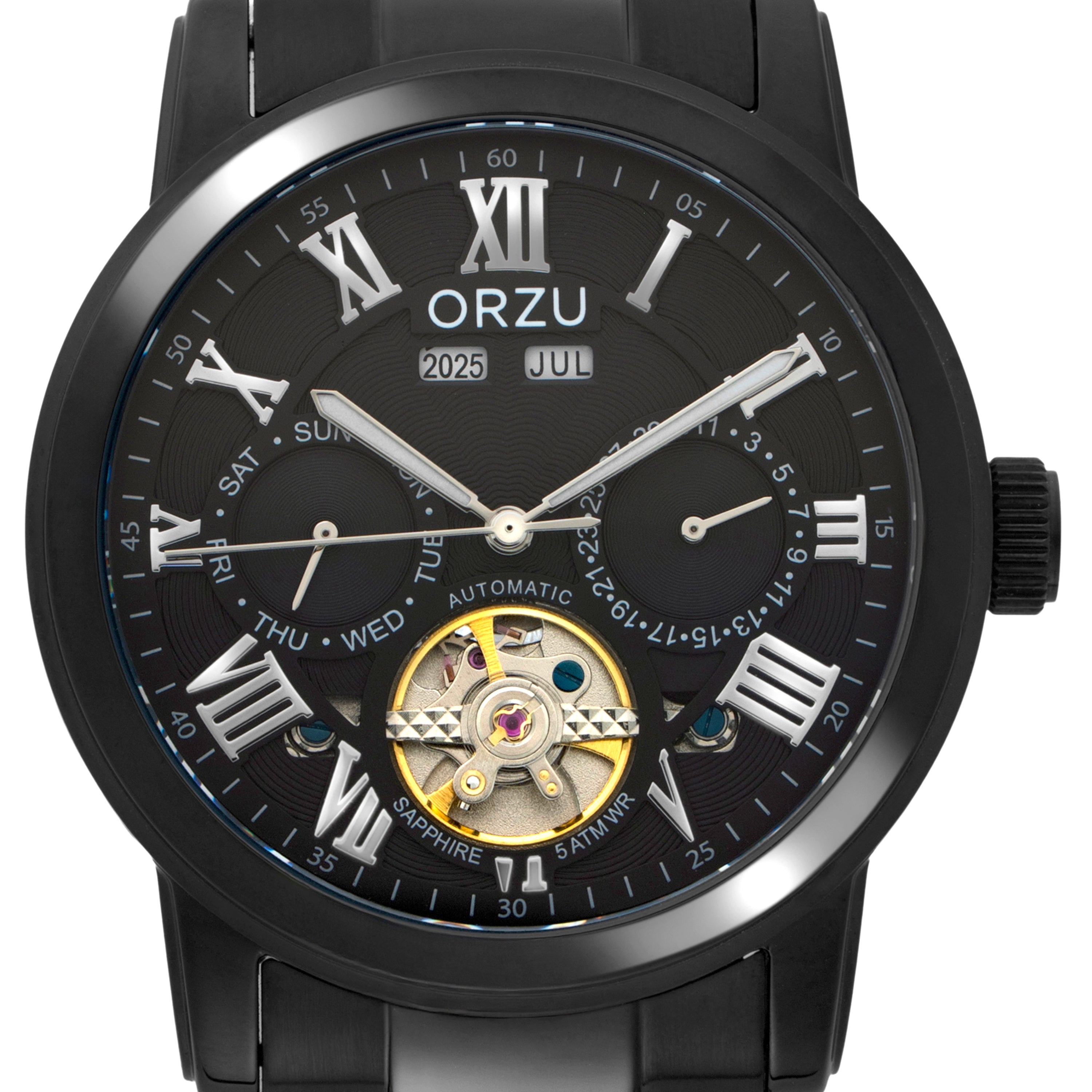 ORZU Automatic Black Dial Men's Watch