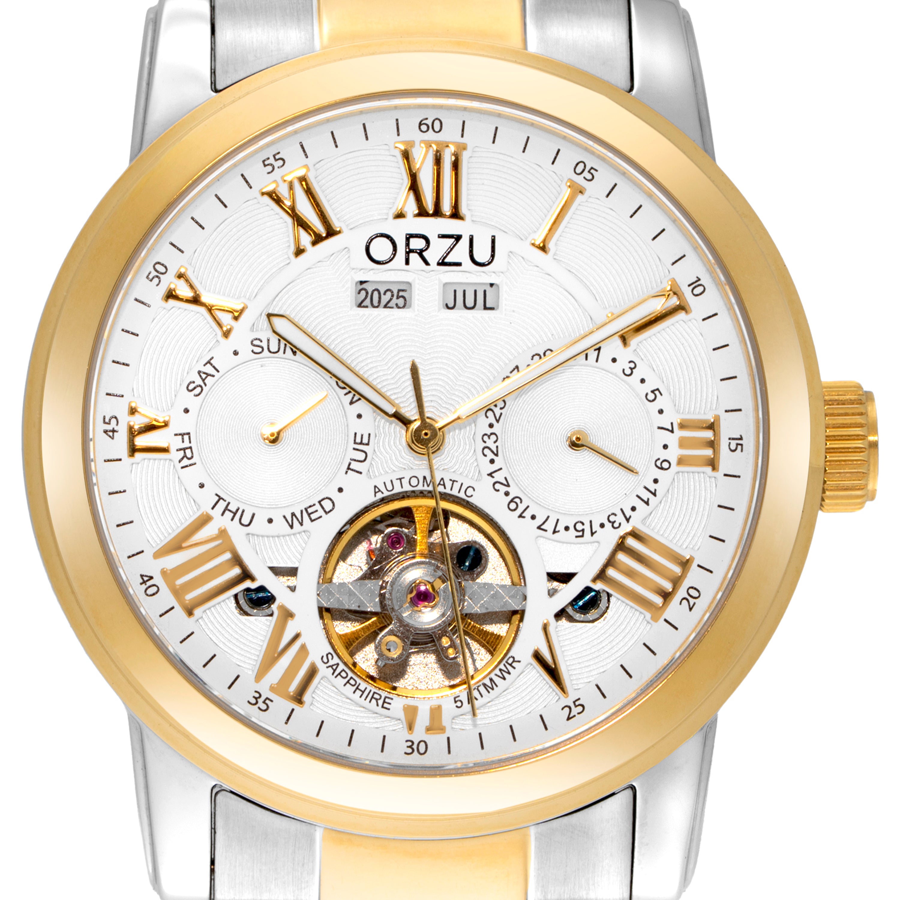 ORZU Automatic White Dial Men's Watch