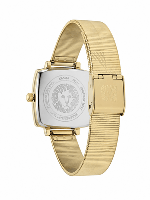 Orzu Watches - Anne Klein Beige Dial Gold Stainless Steel Mesh Women's Watch