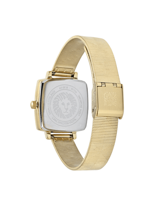Orzu Watches - Anne Klein Black Dial Gold Stainless Steel Mesh Women's Watch