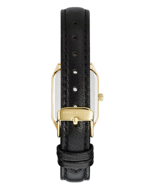 Orzu Watches - ANNE KLEIN Black Glossy Gold Tone Leather Octagon Watch – AK-3874BKBK