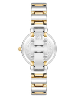 Orzu Watches - ANNE KLEIN Black Glossy Gold Two-Tone Metal Round Watch – AK-2435BKTT