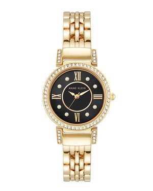 Orzu Watches - ANNE KLEIN Black Gold Tone Metal Round Watch – AK-2928BKGB