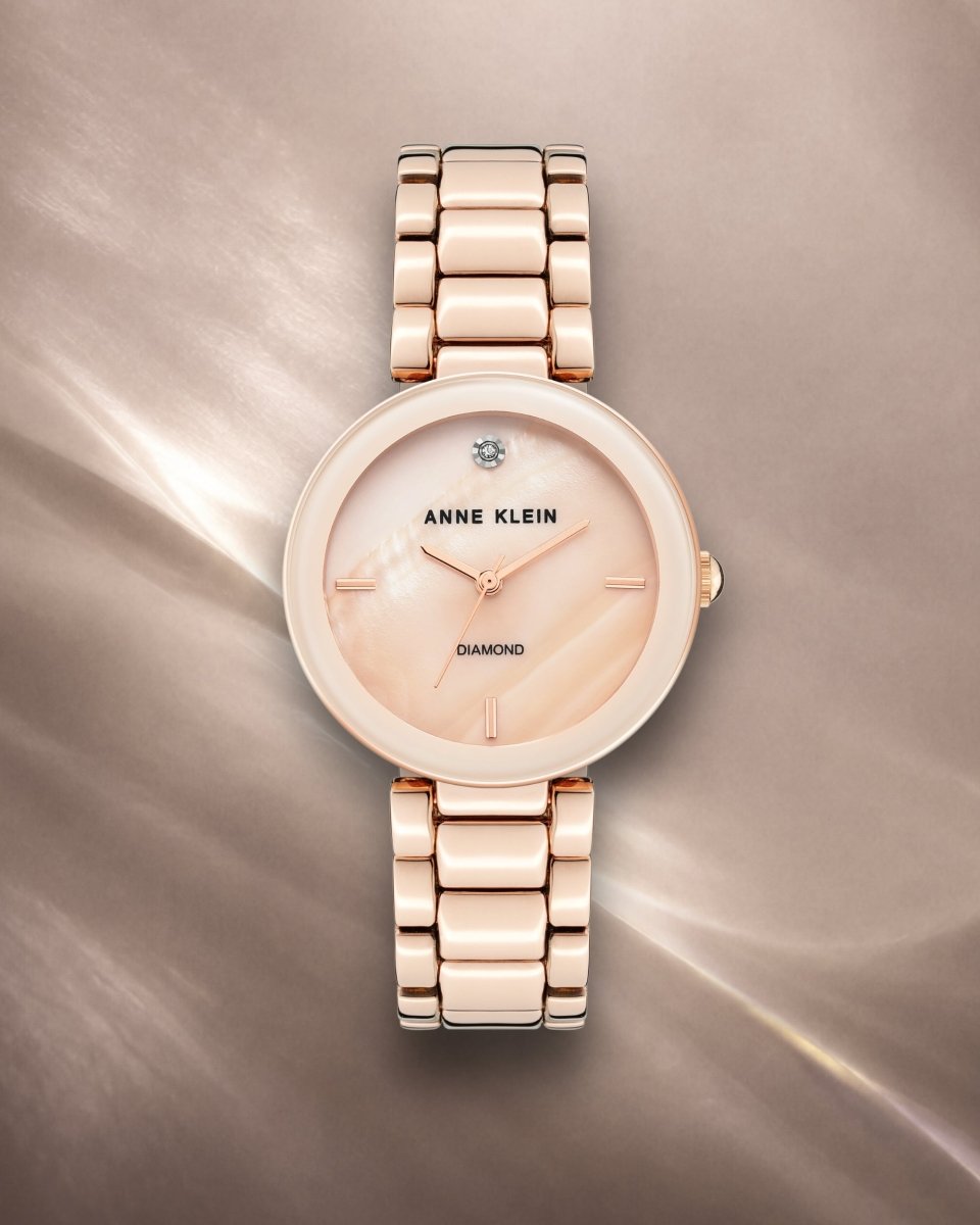 Orzu Watches - ANNE KLEIN Blush Mother-Of-Pearl Rose Gold Metal Round Watch