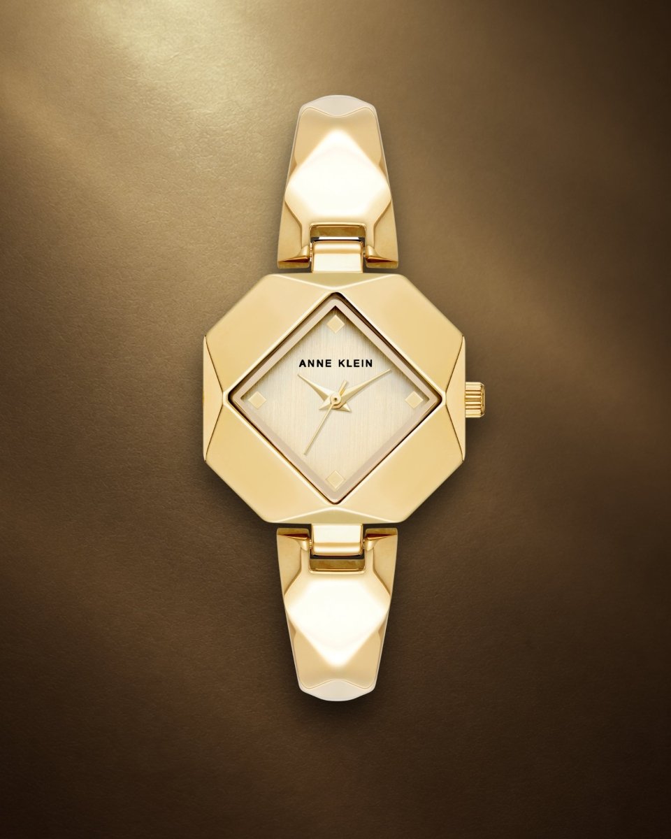 Orzu Watches - Anne Klein Gold Dial Gold Stainless Steel Mesh Women's Watch