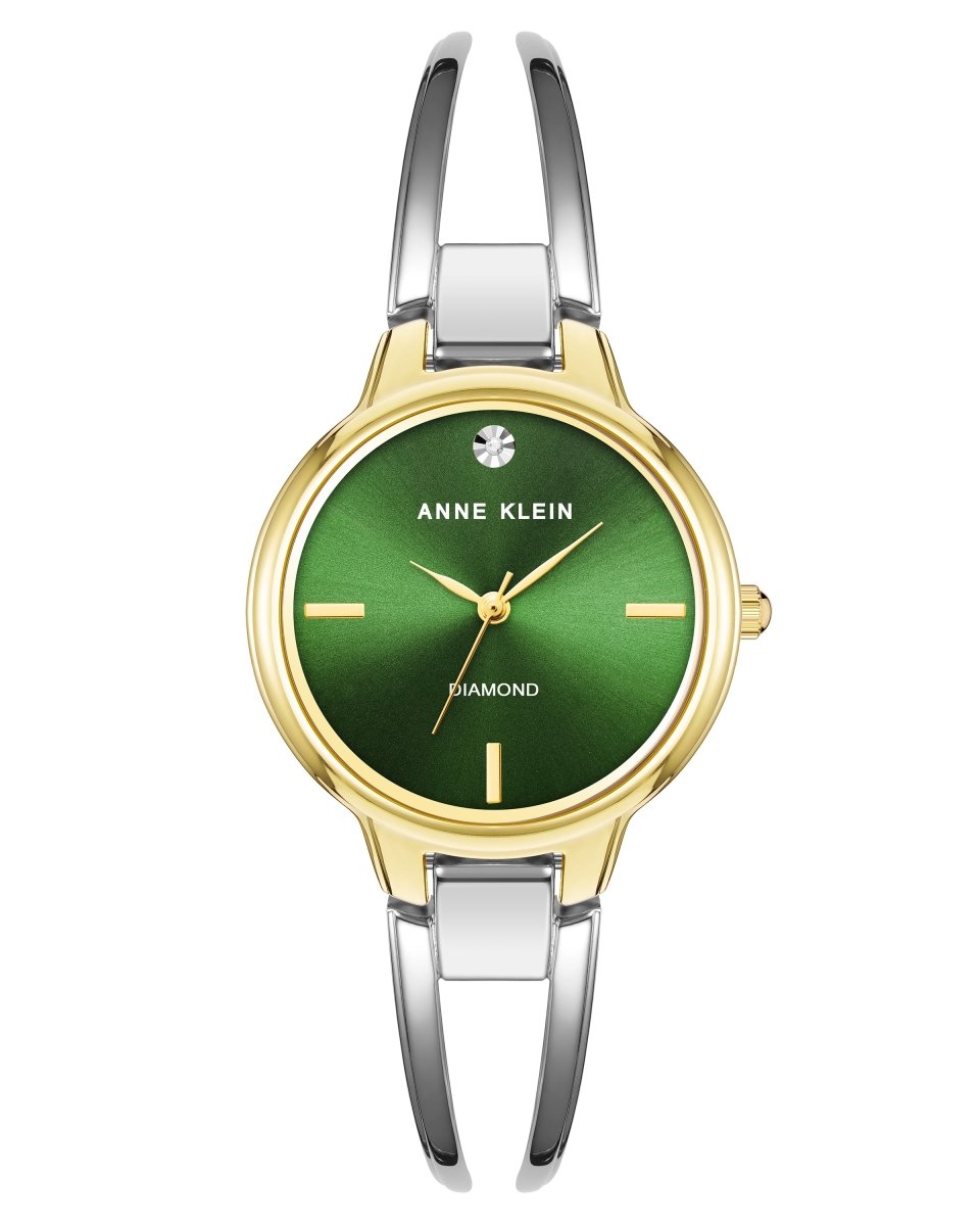 Orzu Watches - Anne Klein Green Dial Gold Stainless Steel Mesh Women's Watch