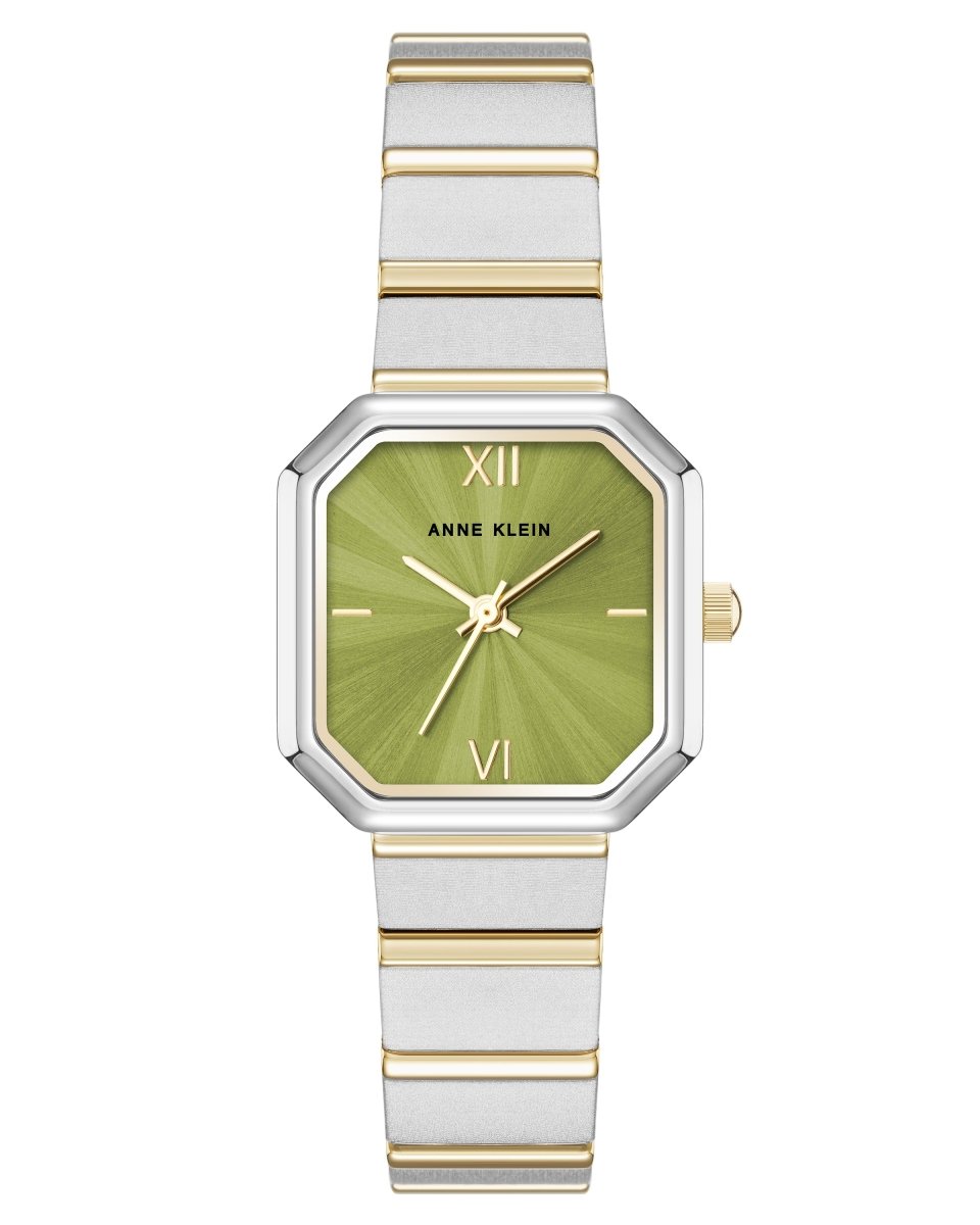 Orzu Watches - Anne Klein Green Dial Multicolor Stainless Steel Mesh Women's Watch (AK-5501GNTT)