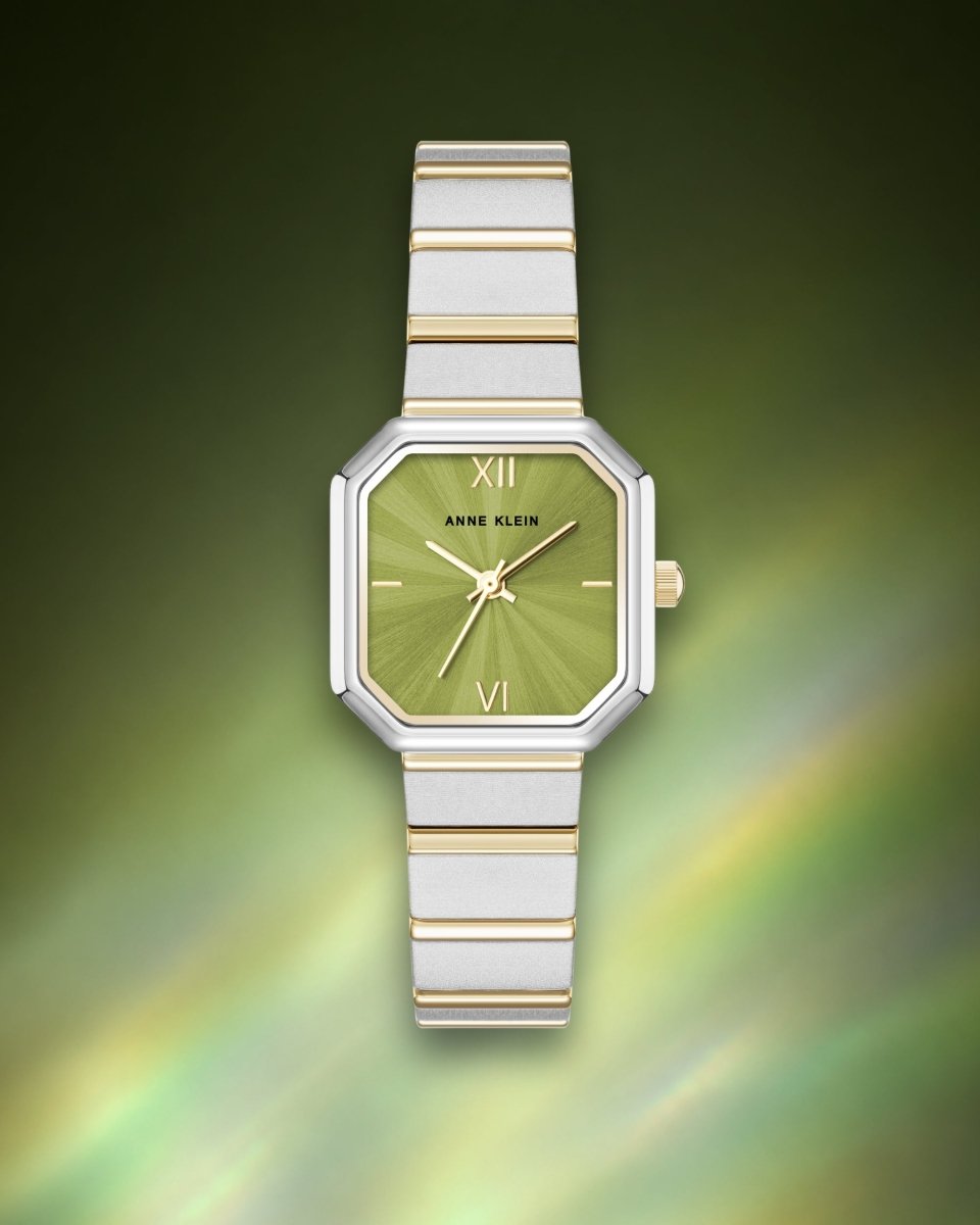 Orzu Watches - Anne Klein Green Dial Multicolor Stainless Steel Mesh Women's Watch