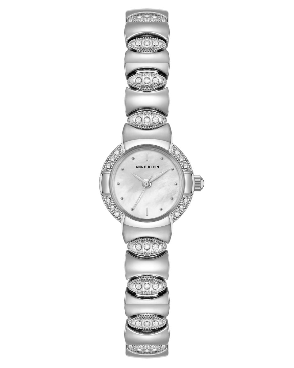 Orzu Watches - Anne Klein Off-White Dial Silver Stainless Steel Mesh Women's Watch (AK-5613MPSV)