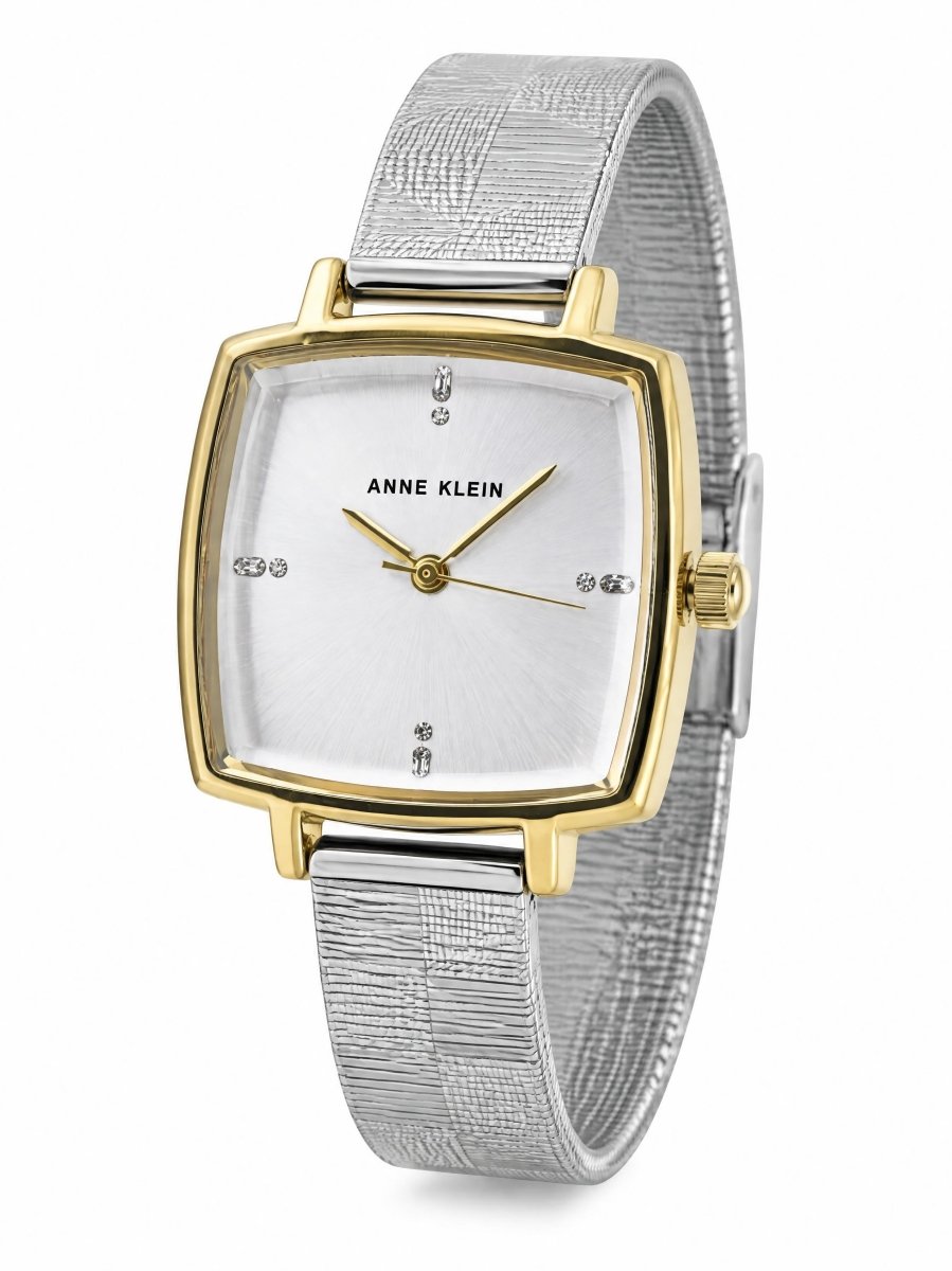 Orzu Watches - Anne Klein Silver Dial Silver Stainless Steel Mesh Women's Watch
