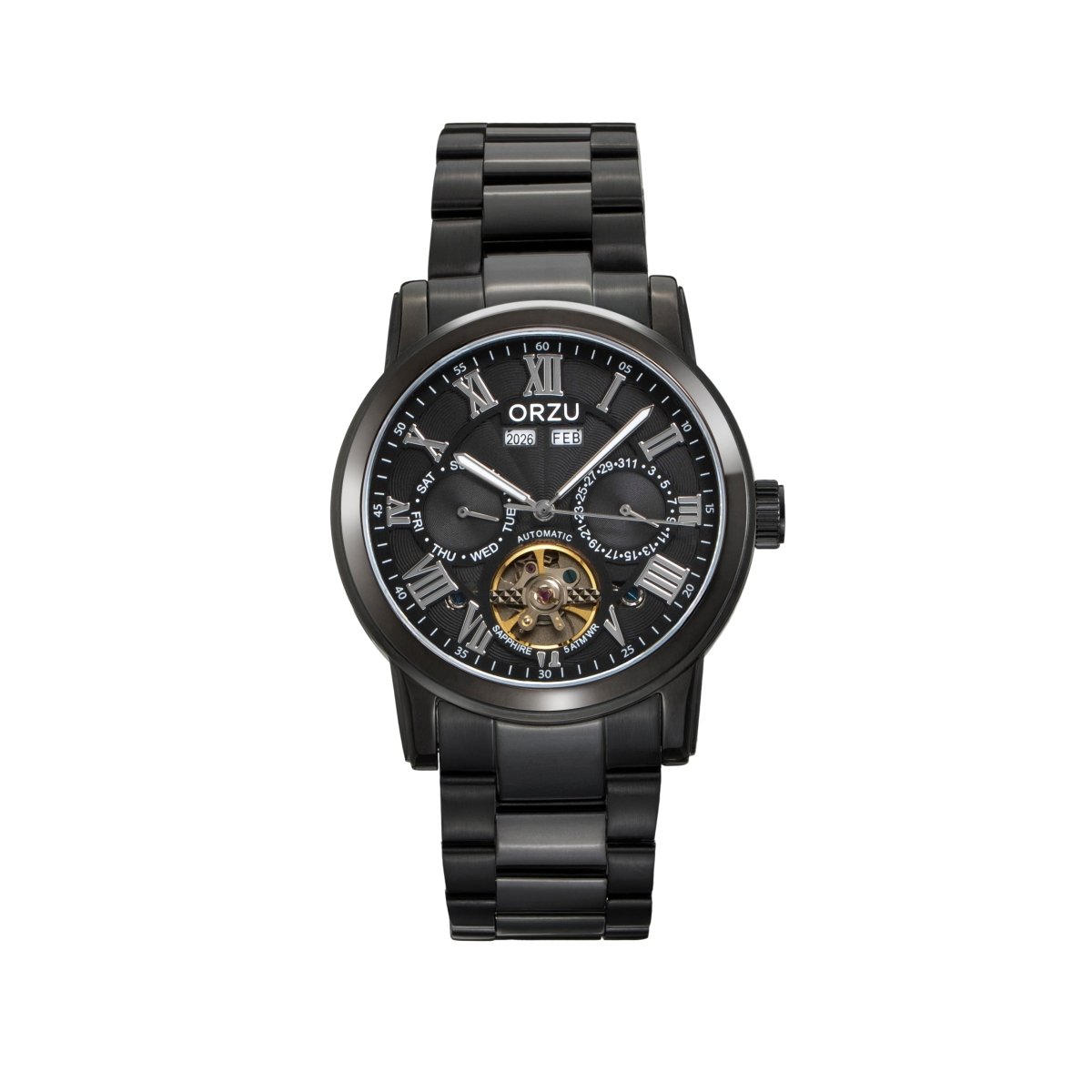 Orzu Watches - Automatic - Black Steel Bracelet