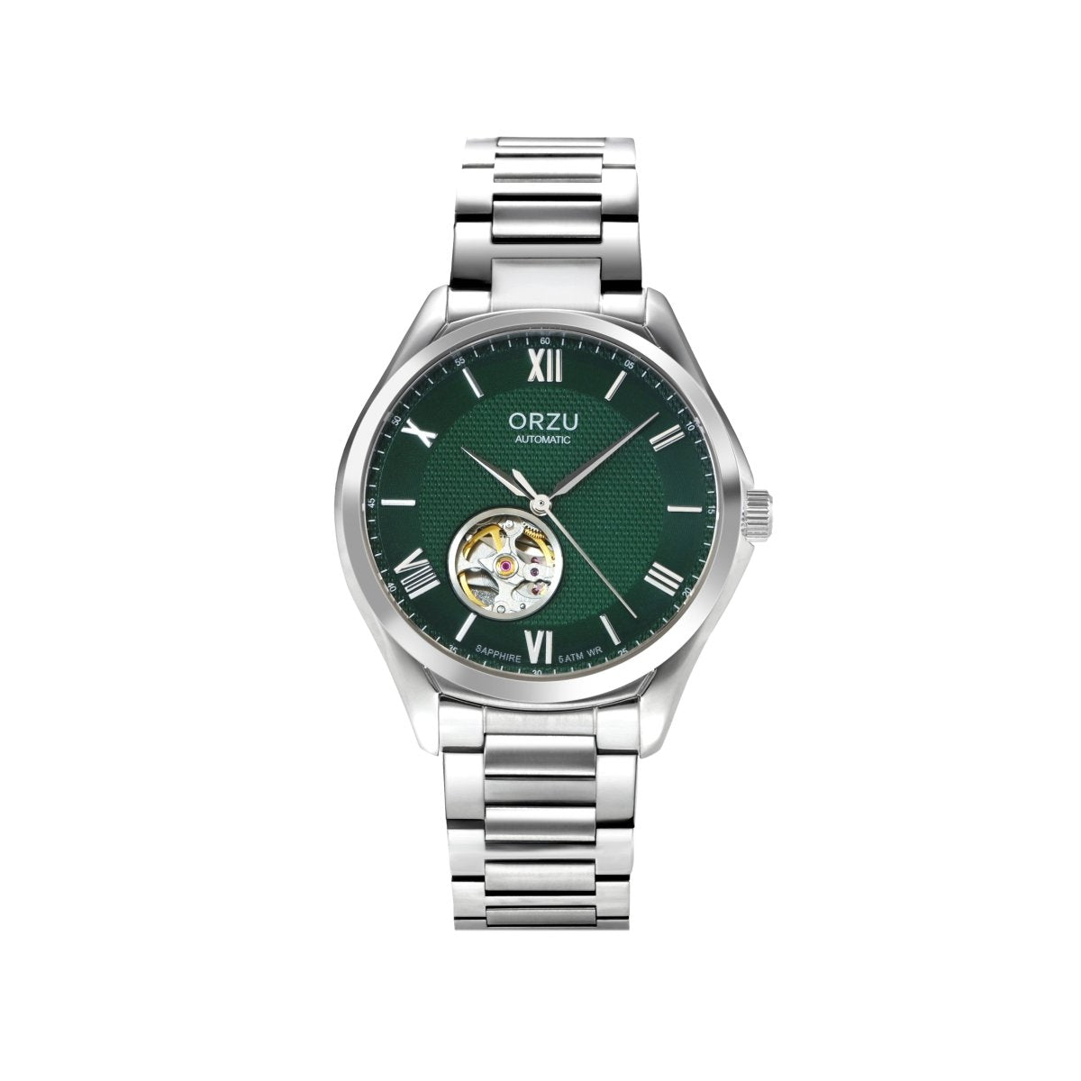 Orzu Watches - Automatic - Green Steel Solid Bracelet