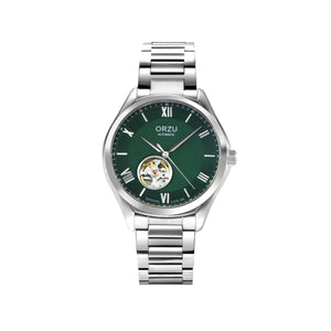 Orzu Watches - Automatic - Green Steel Solid Bracelet