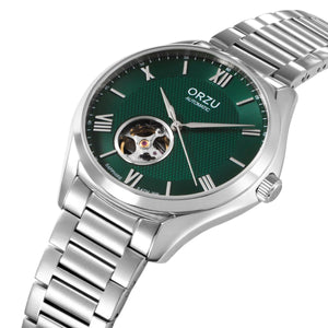 Orzu Watches - Automatic - Green Steel Solid Bracelet