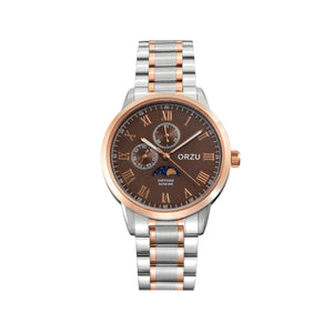 Orzu Watches - Caramel Brown Multifunction - Solid Stainless Steel