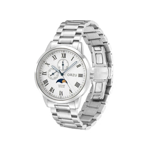 Orzu Watches - Frost White Multifunction - Solid Stainless Steel