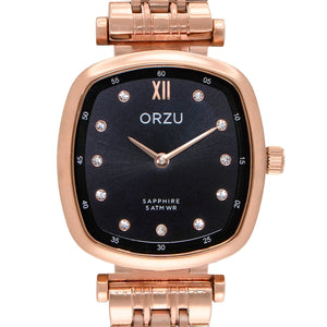Orzu Watches - ORZU Analog Black Tonneau Dial Women's Watch