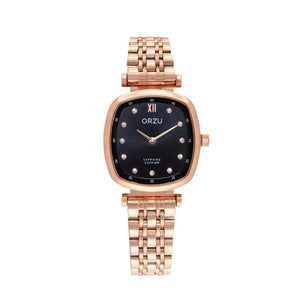 Orzu Watches - ORZU Analog Black Tonneau Dial Women's Watch