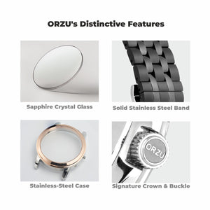 Orzu Watches - ORZU Analog Day Date Black Dial Men's Watch