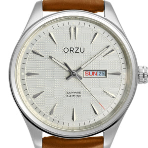 Orzu Watches - ORZU Analog Day Date Silver Dial Men's Watch