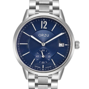Orzu Watches - ORZU Analog Off Set Blue Dial Men's Watch